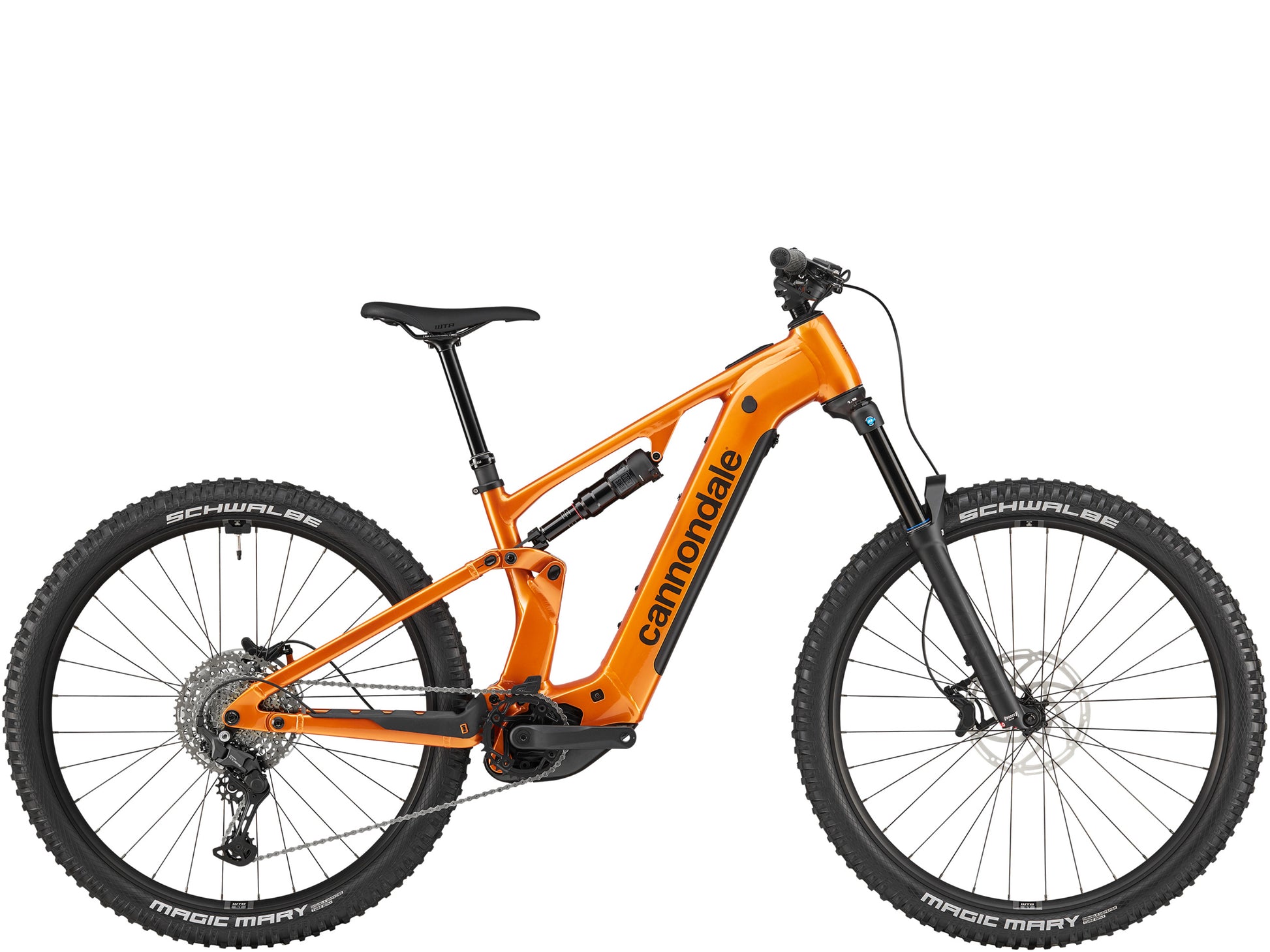 Cannondale Moterra 4 Full suspension eMTB Tiger's eye Side profile