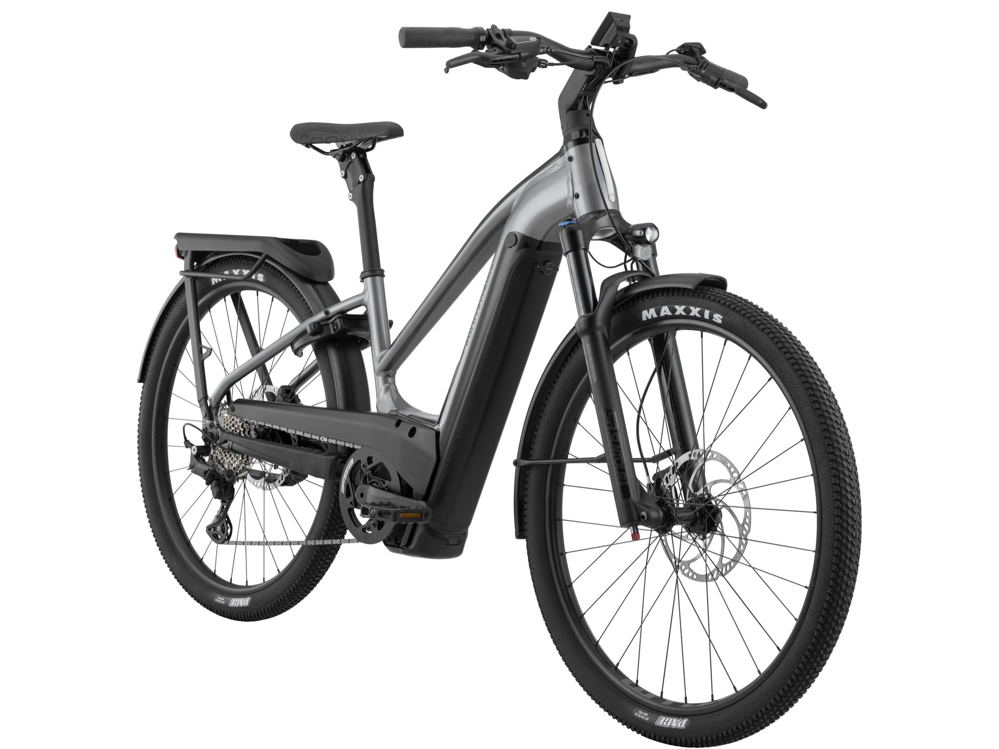 Cannondale Tesoro X 1 Step Thru Electric bike High Speed Road / Commuter Grey Forward facing view