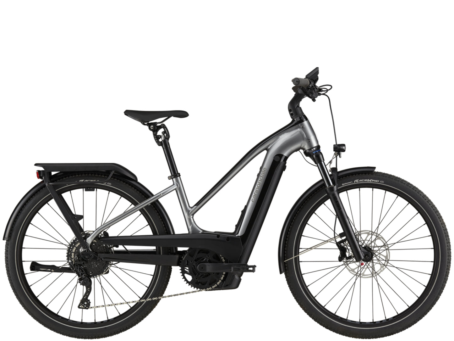 Cannondale Tesoro X 1 Step Thru Electric bike High Speed Road / Commuter Grey Side profile