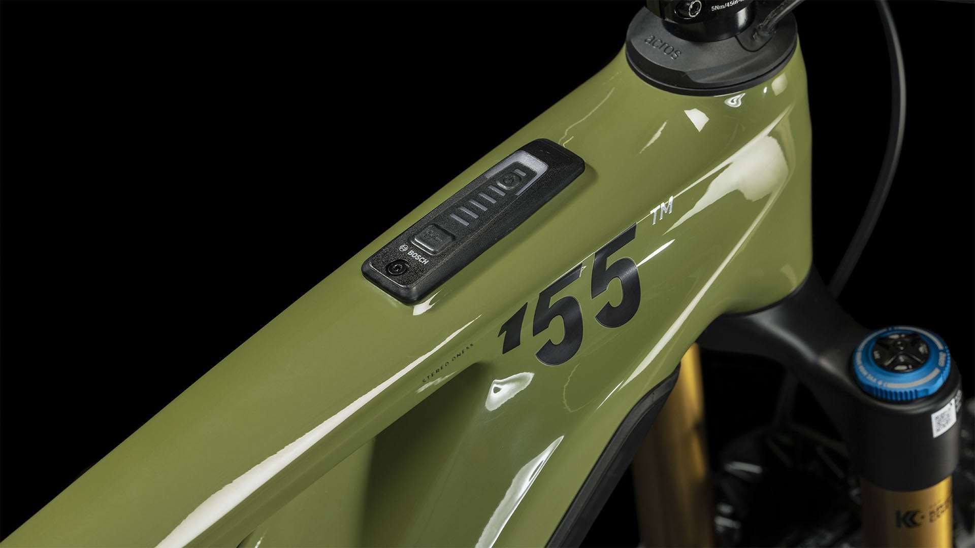 Cube Stereo Hybrid One55 C:68X TM 750 olive 'n' chrome top tube, remote display