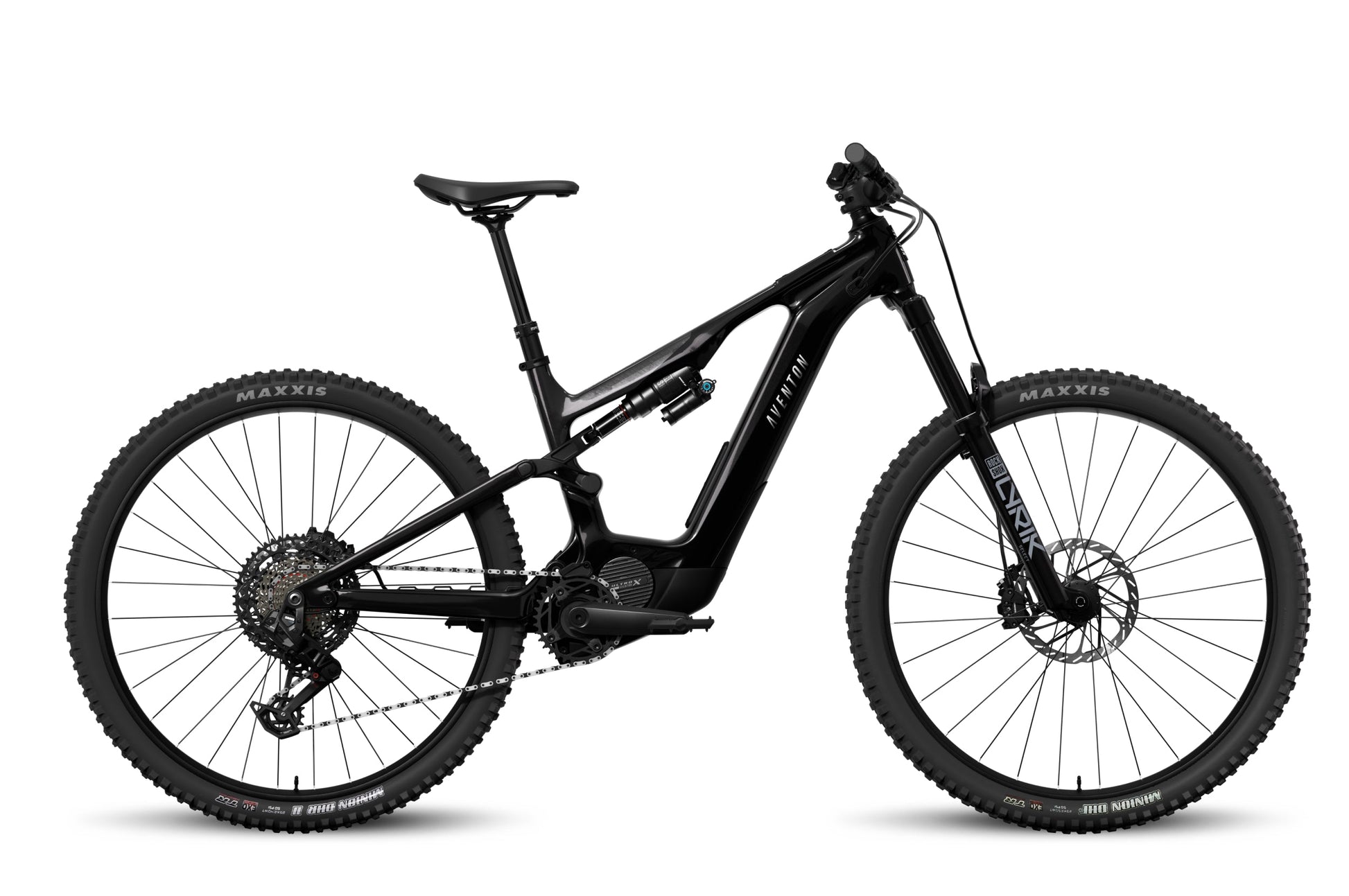 Aventon Current EXP Midnight Black electric mountain bike side profile