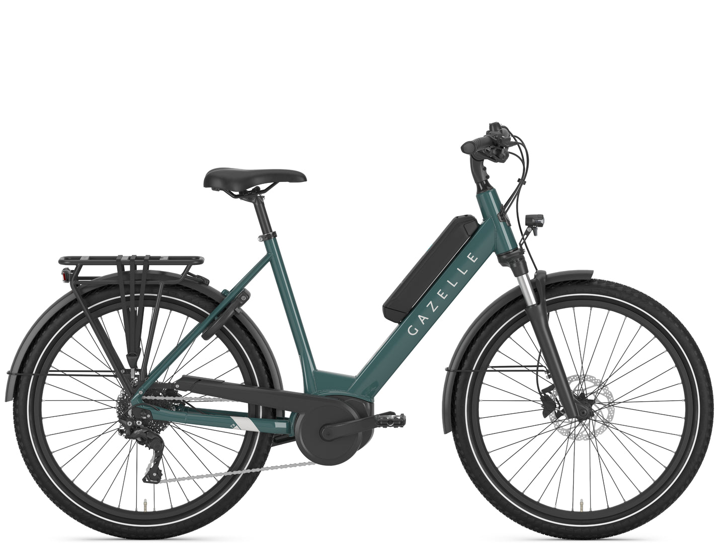 Gazelle Medeo T9 City Thyme green Side profile