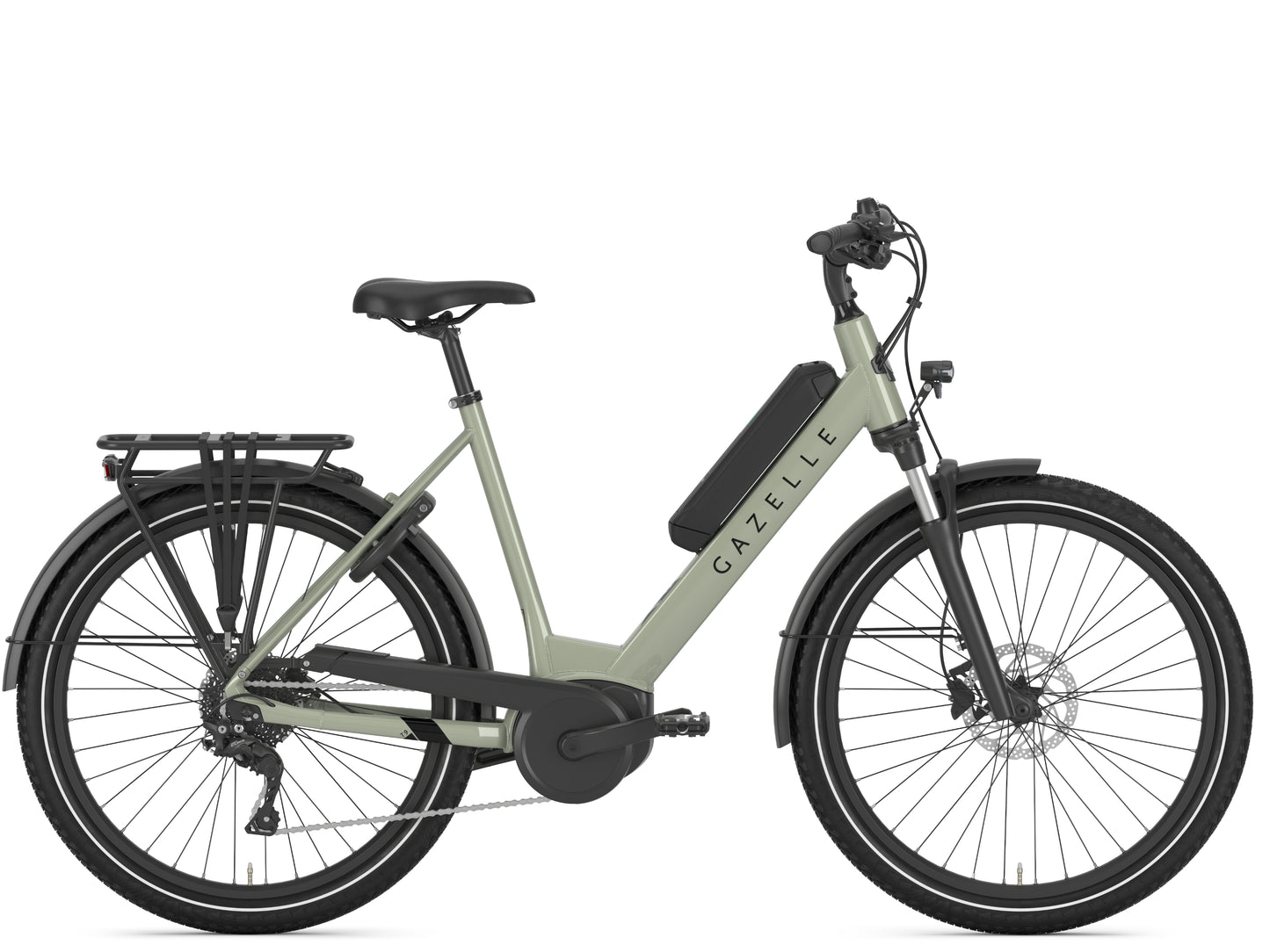 Gazelle Medeo T9 City Carmel khaki Side profile 