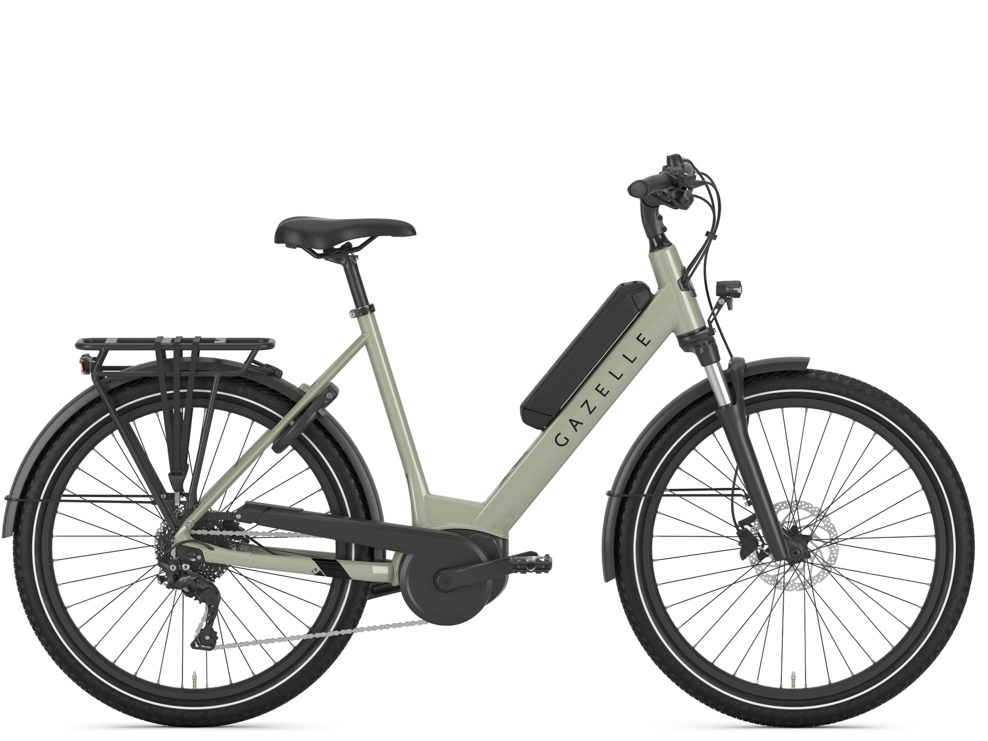 Gazelle Medeo T9 City Carmel khaki Side profile 