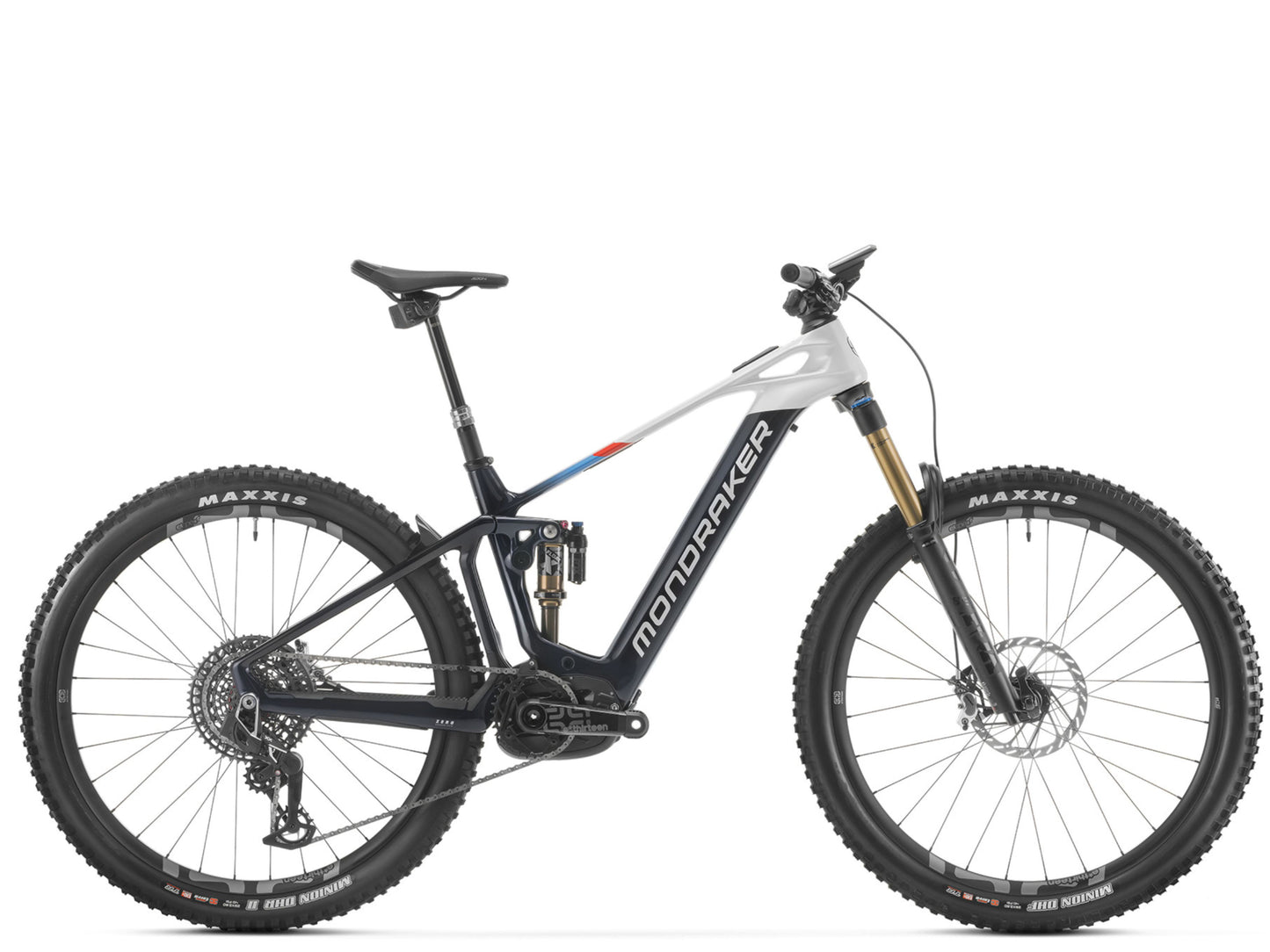 Mondraker Crafty Carbon RR SL Full Suspension eMTB Navy gloss / white Side profile