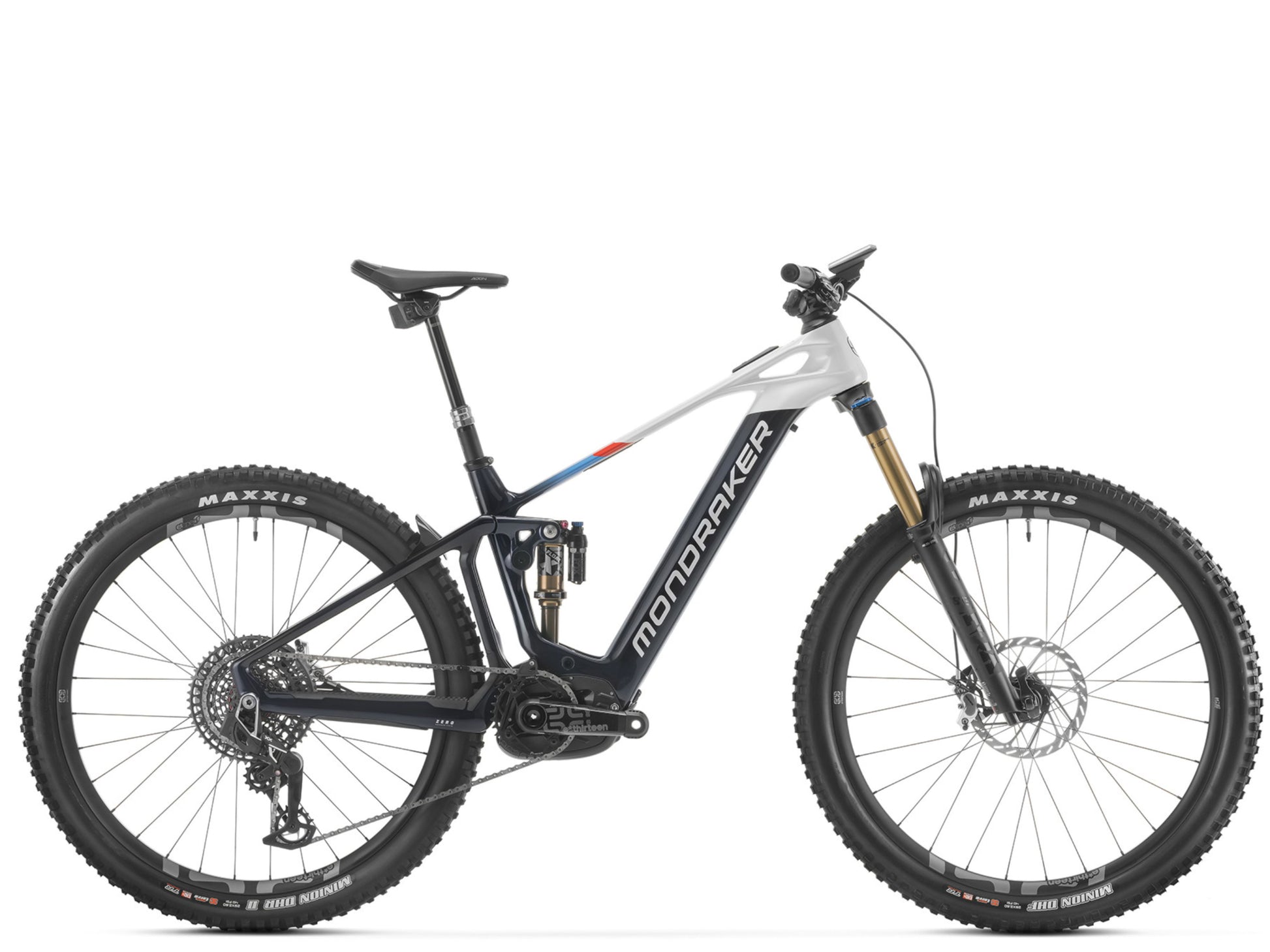 Mondraker Crafty Carbon RR SL Full Suspension eMTB Navy gloss / white Side profile
