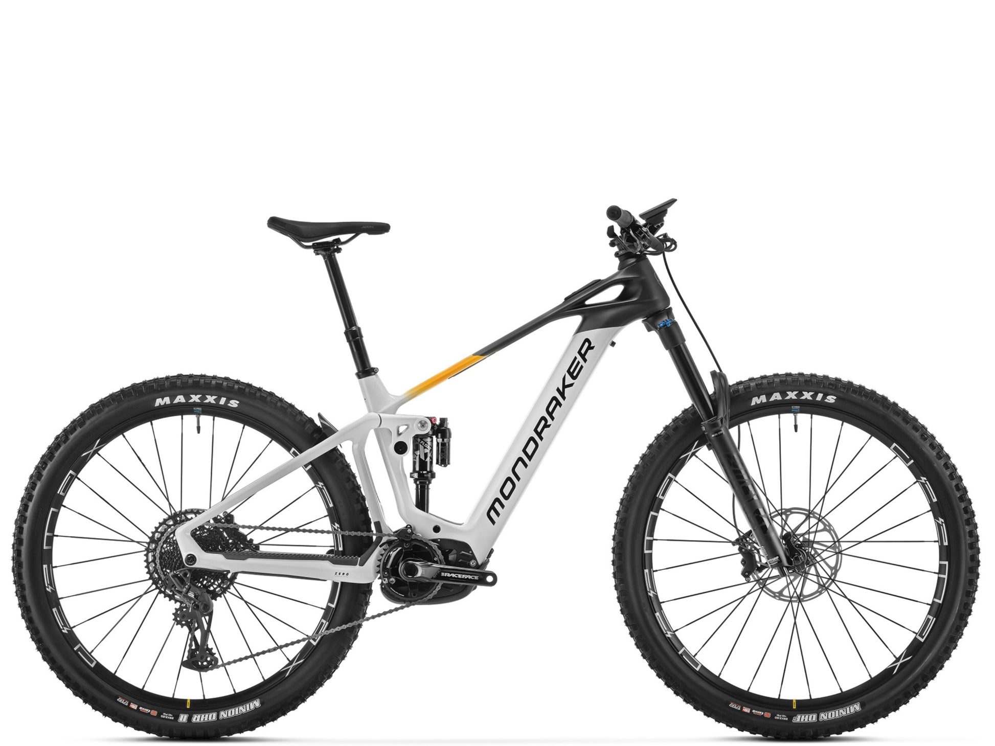 Mondraker Crafty Carbon R Full Suspension emtb Black / grey / orange Side profile