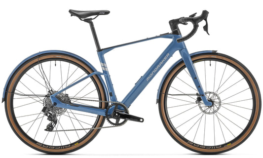 Mondraker Dusty SX RR Denim blue / silver Gravel Urban cross Electric bike Side profile 