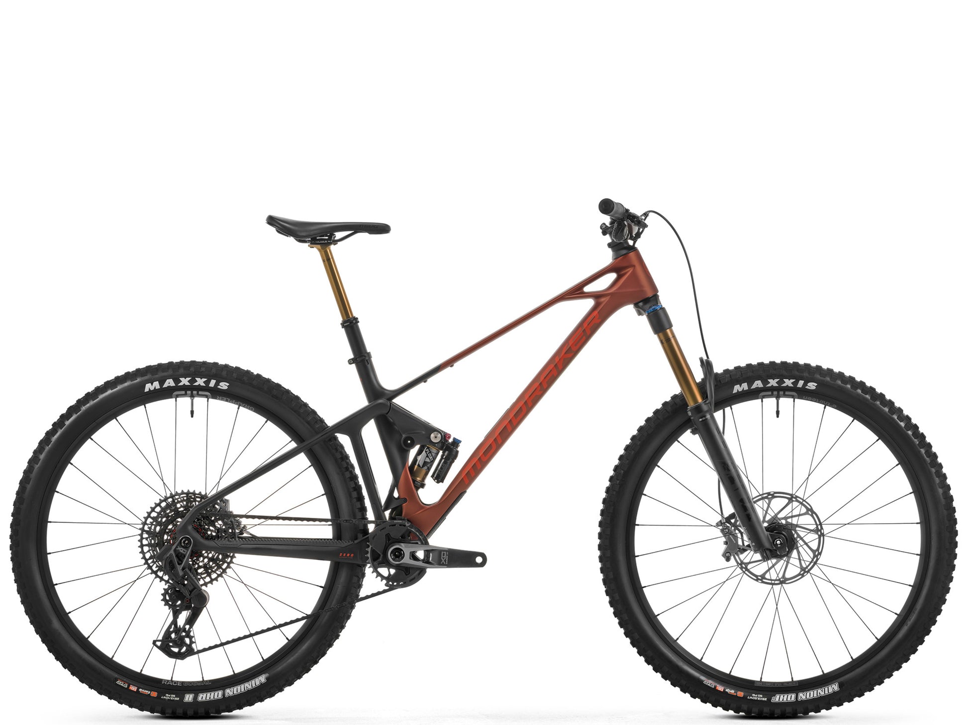 Mondraker Foxy Carbon RR Dual Suspension Enduro Mountain bike Earth red Side profile