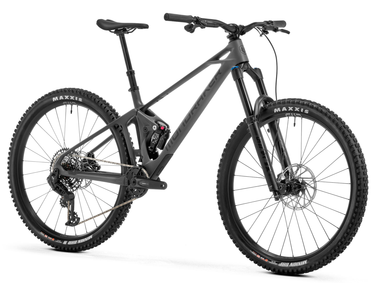 Mondraker Foxy Carbon R Dual Suspension Enduro Mountain bike Nimbus grey Forward facing view