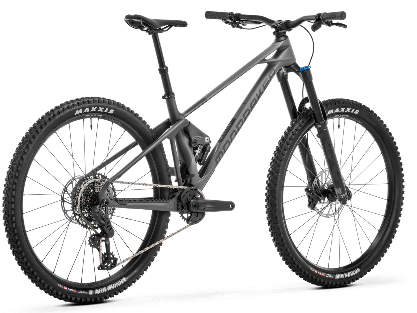 Mondraker Foxy Carbon R Dual Suspension Enduro Mountain bike Nimbus grey Rear facing view