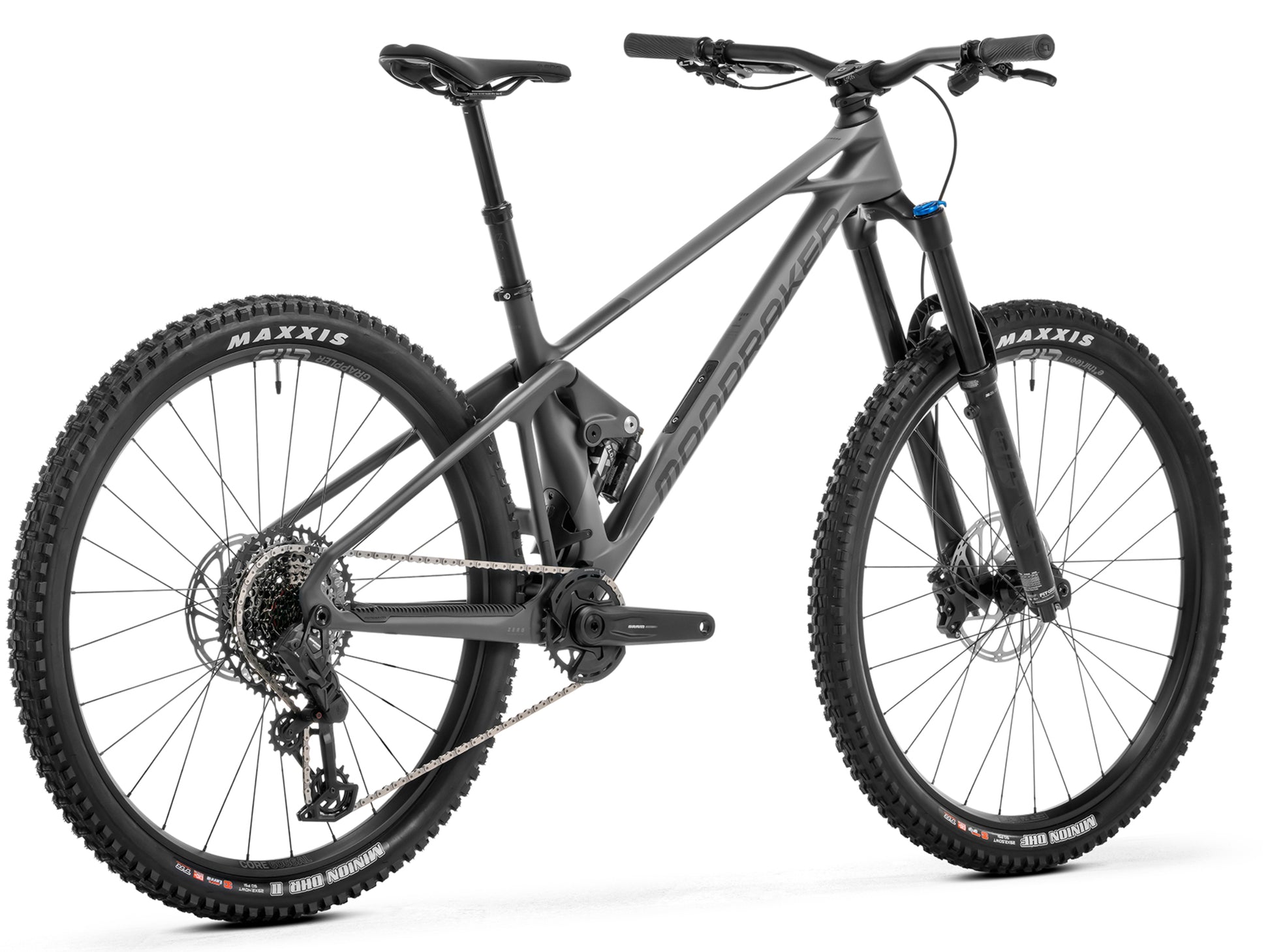 Mondraker Foxy Carbon R Dual Suspension Enduro Mountain bike Nimbus grey Rear facing view
