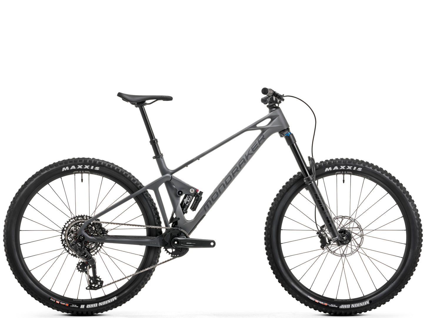 Mondraker Foxy Carbon R Dual Suspension Enduro Mountain bike Nimbus grey SIde profile
