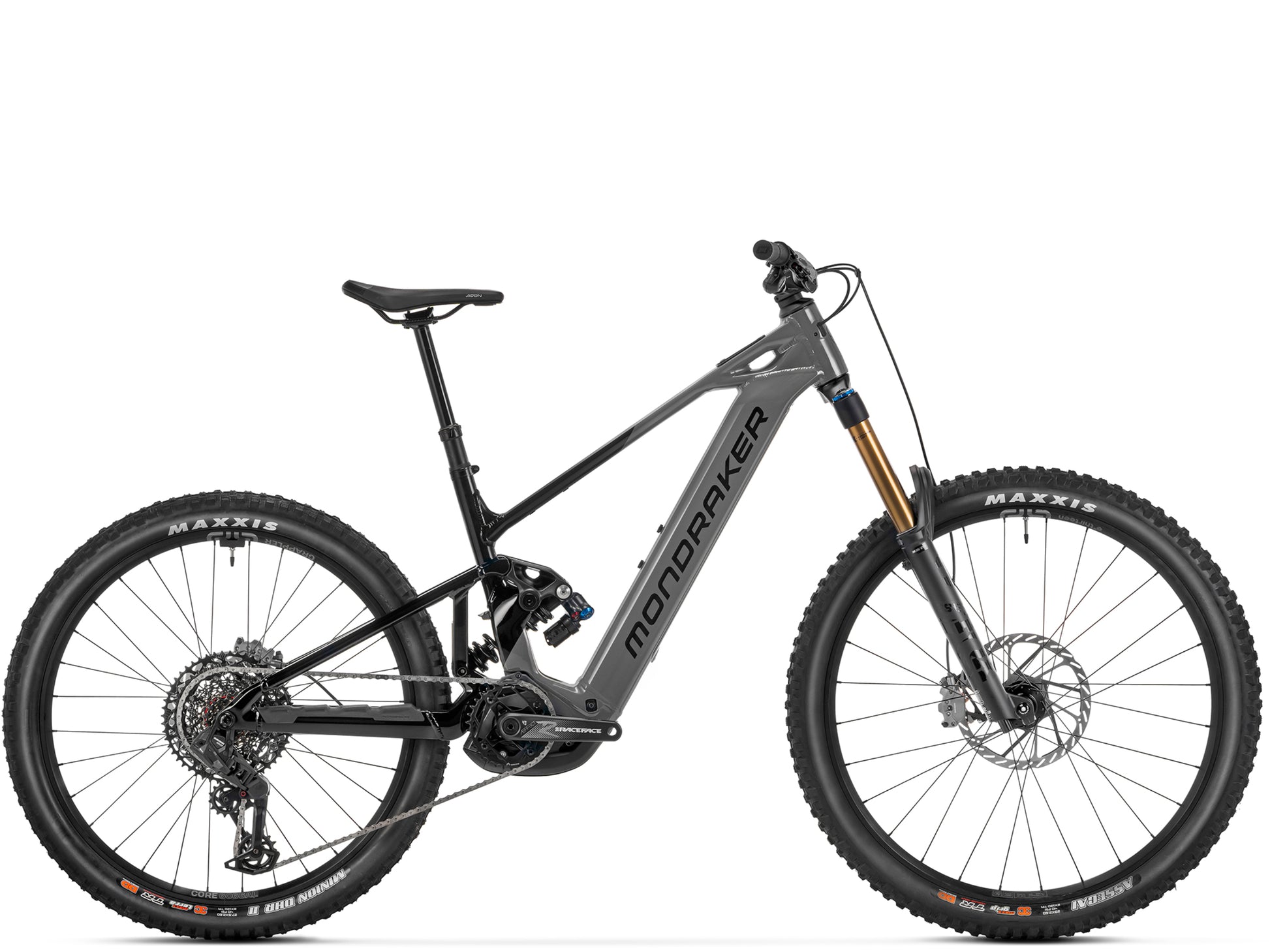 Mondraker Level RR Full Suspension nduro eMTB Nimbus grey Side profile