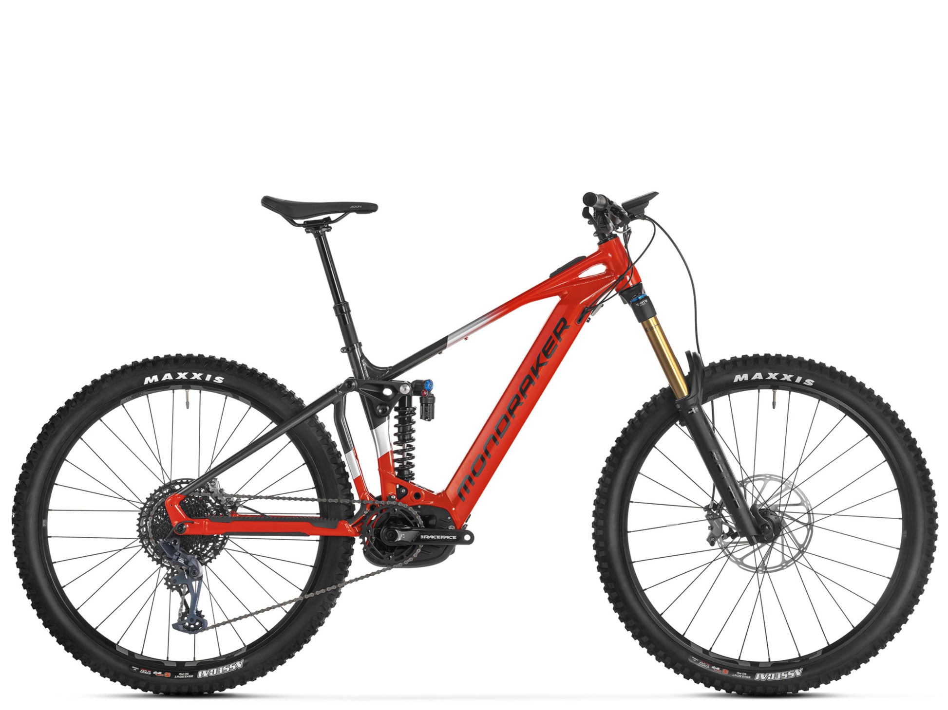Mondraker Level RR Full Suspension eMTB Enduro Red Side profile