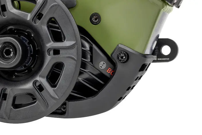 Niner RIP e9 Full suspension eMTB Green Motor closeup