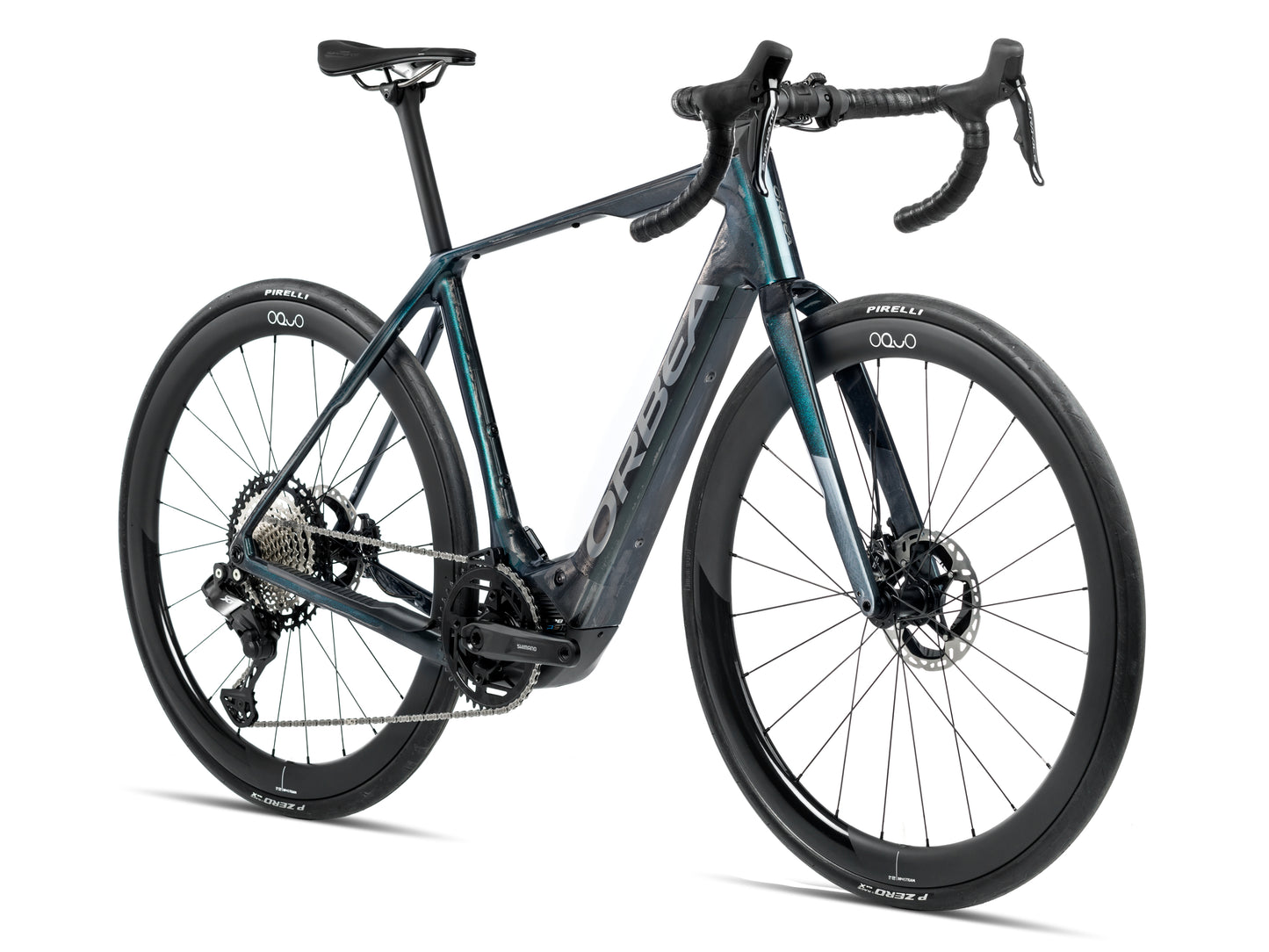 Orbea Denna M10i Gravel Road / commuter Electric bike Escape green gloss / foggy matte Forward facing view
