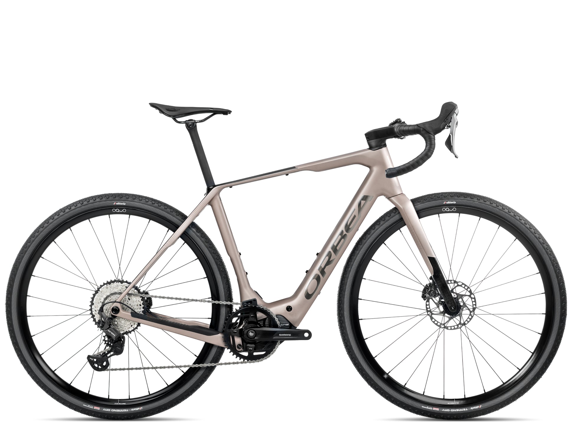 Orbea Denna M20 Gravel Road / commuter Electric bike Nickel matte / carbon raw gloss Side profile 