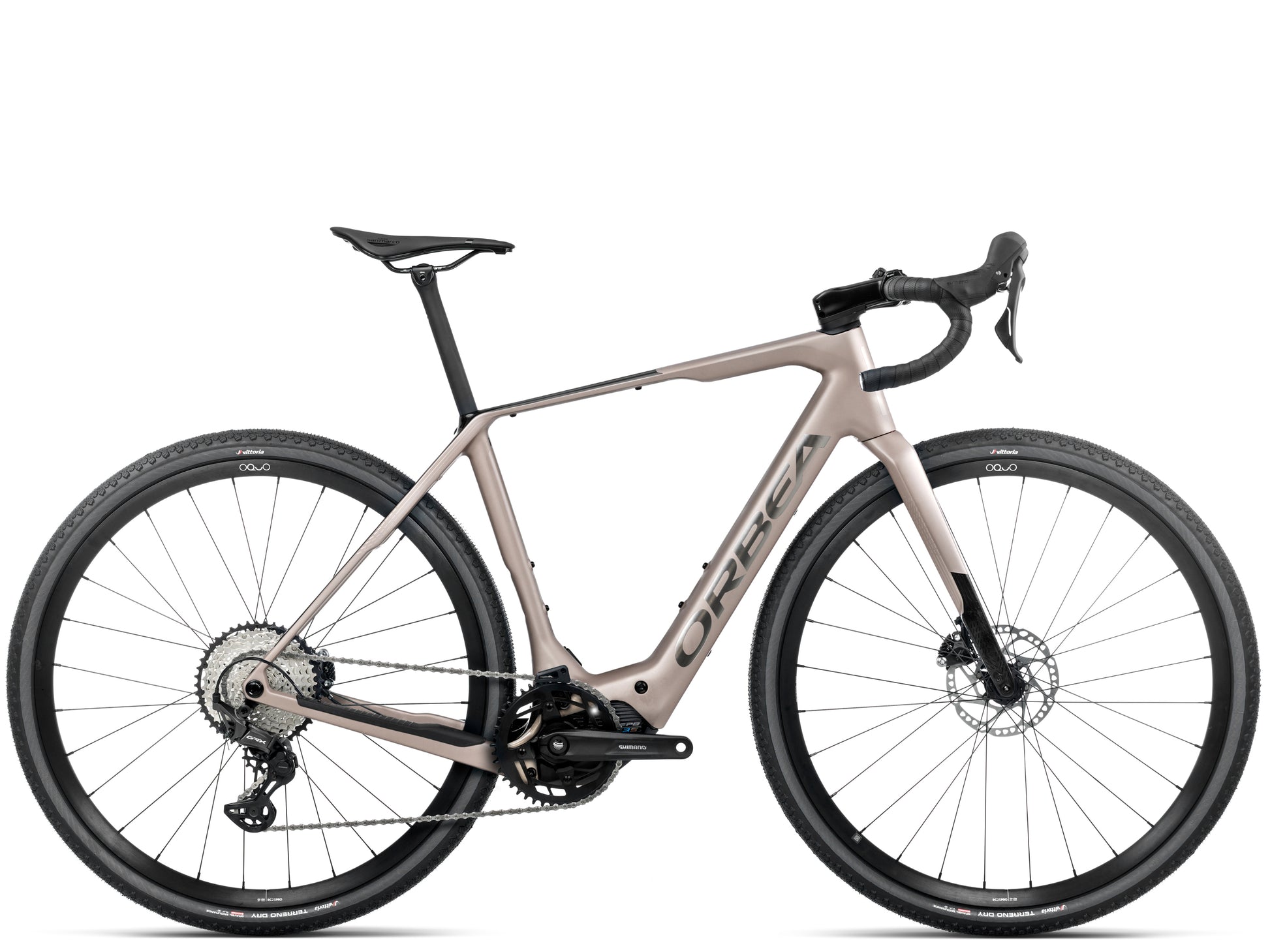Orbea Denna M30 Gravel Road / commuter Electric bike Nickel matte / carbon raw gloss Side profile 