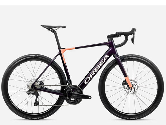 Orbea Gain M20I Gravel Road eBike Fantasy purple carbon view gloss / orange cloud matte Side profile 