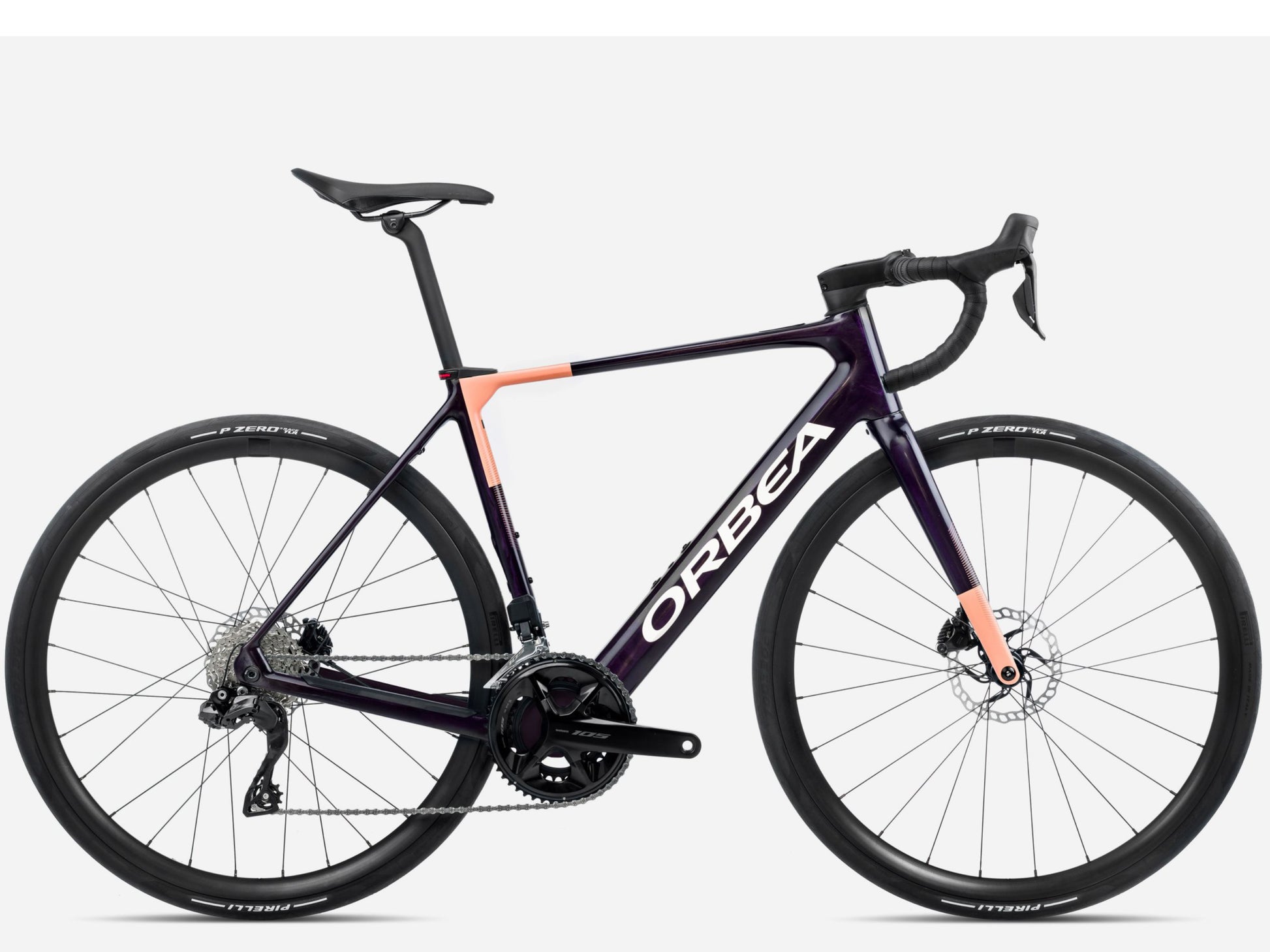 Orbea Gain M30I Gravel Road eBike Fantasy purple carbon view gloss / orange cloud matte Side profile 