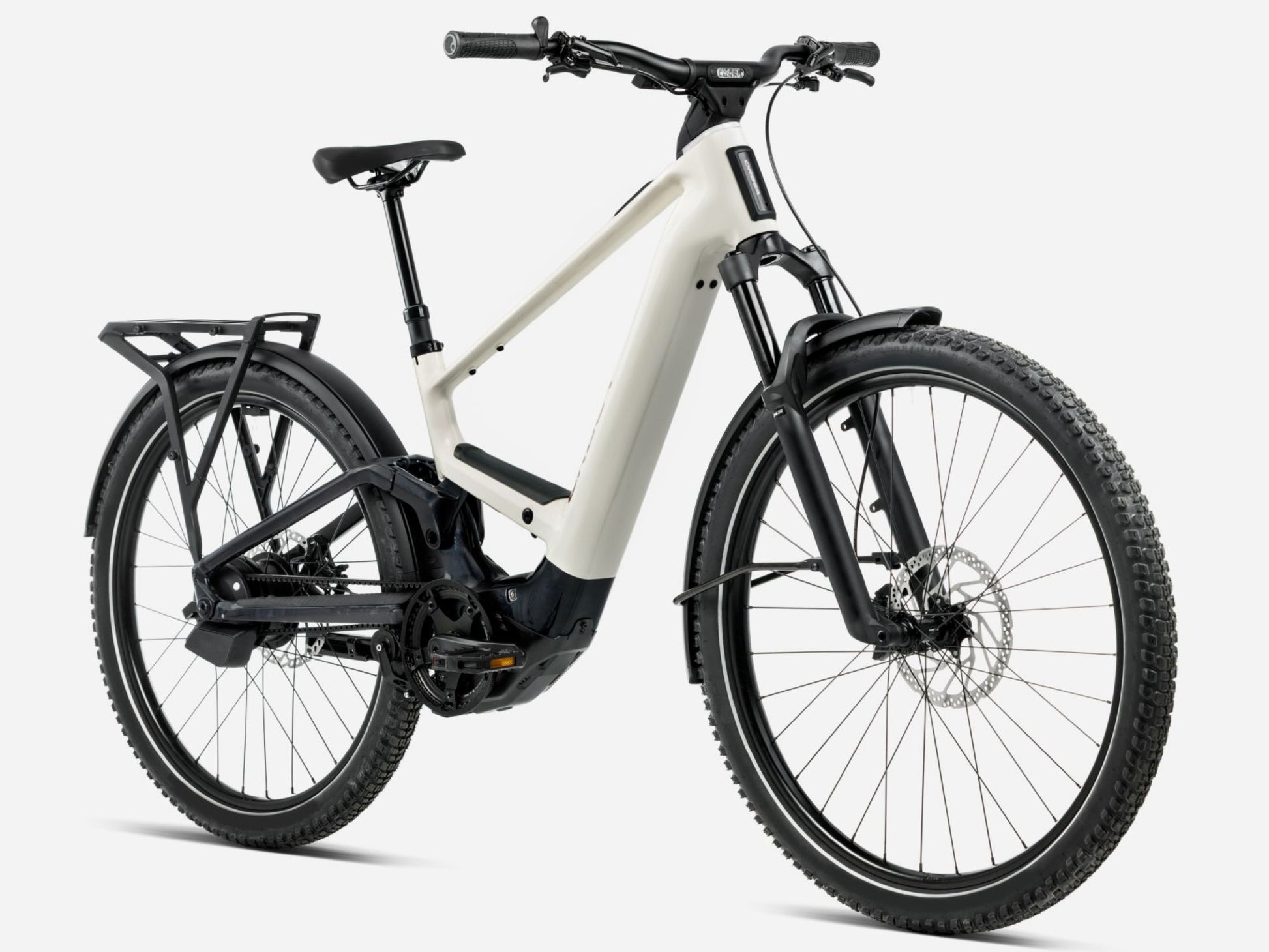 Orbea Muga 20 28MPH Ivory white / black gloss Mid step Road commuter Front view