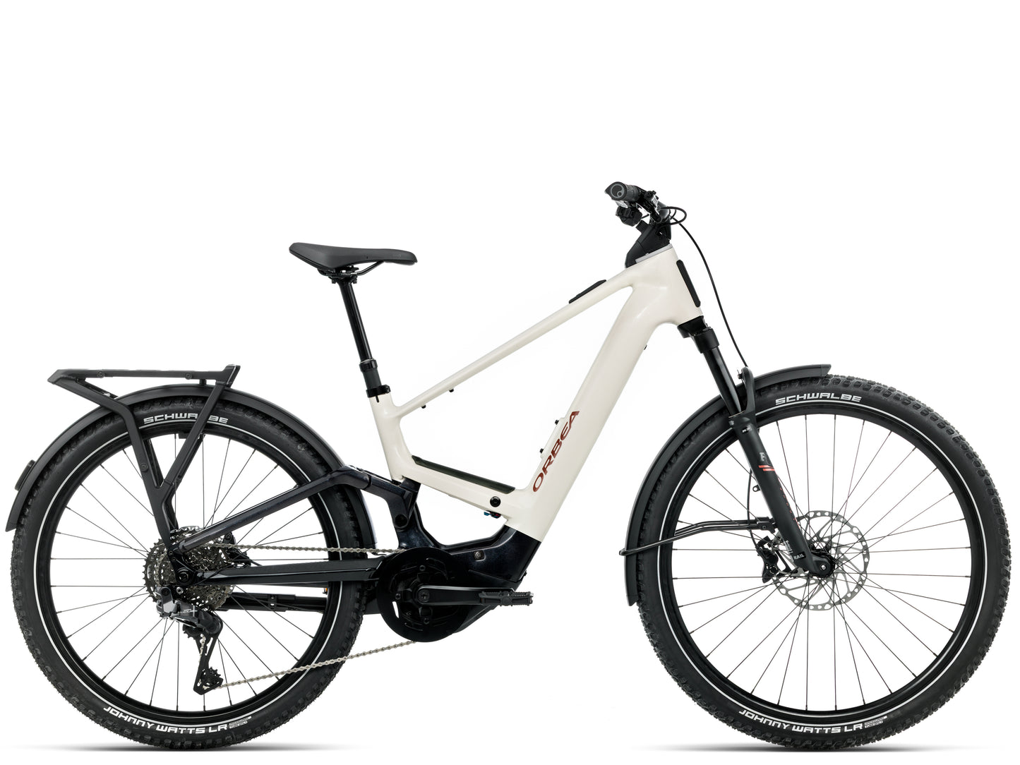 Orbea Muga 20 28MPH Ivory white / black gloss Mid step Road commuter Side profile
