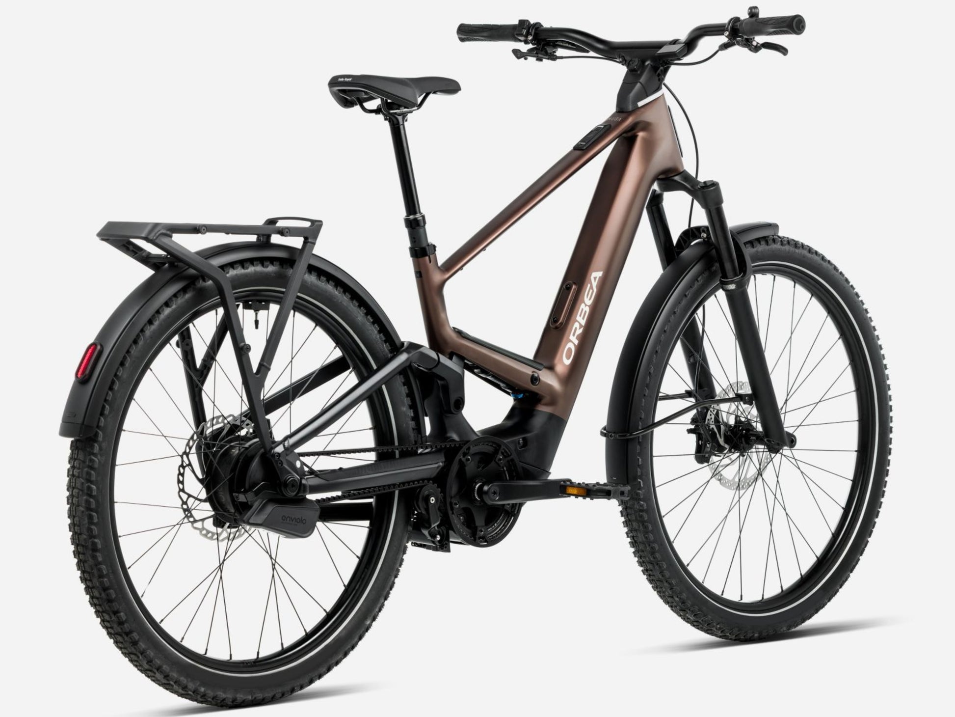 Orbea Muga 20 28MPH Metallic rust black / diamond black matte Mid step Road commuter Back view