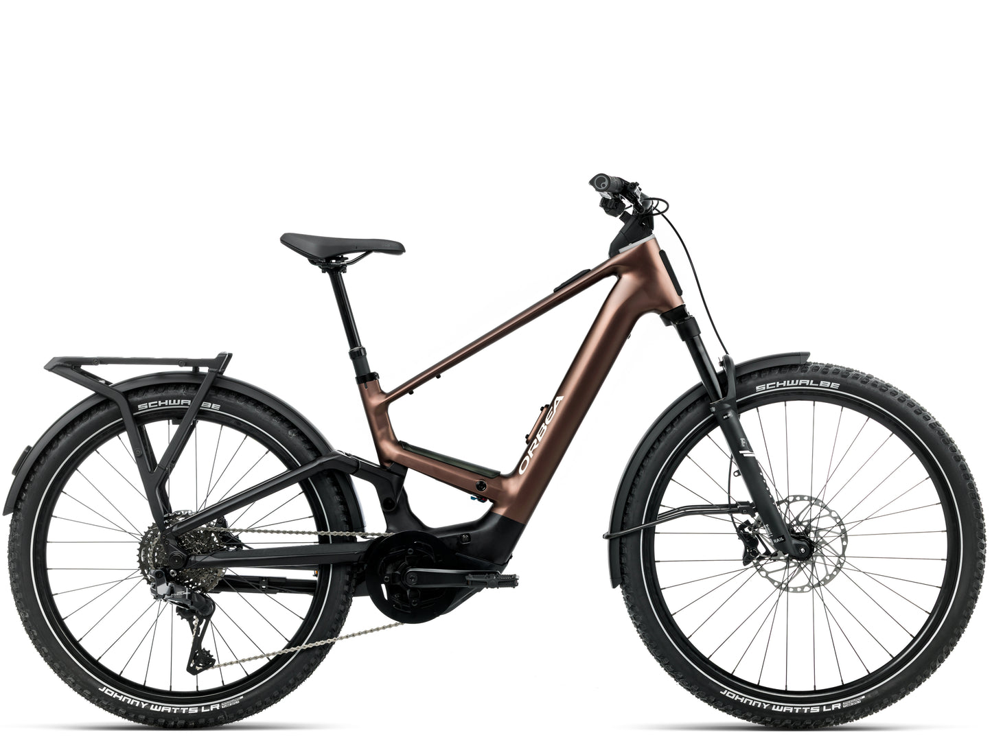 Orbea Muga 20 28MPH Metallic rust black / diamond black matte Mid step Road commuter Side profile