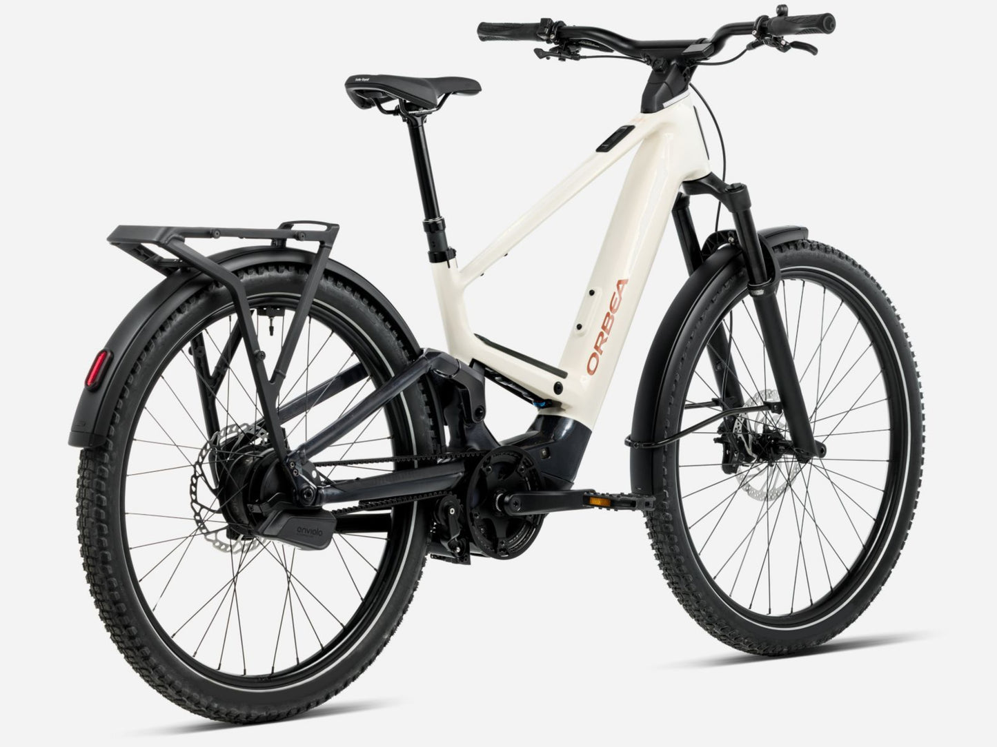 Orbea Muga 30 28MPH Ivory white / black gloss Mid step Road commuter Back view