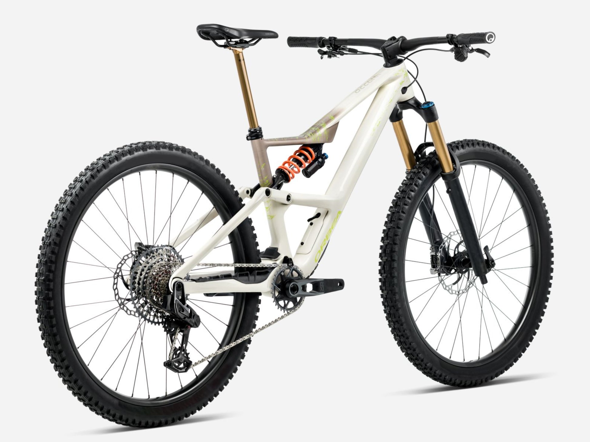 Orbea Occam LT M-Team Full Suspension Mountain bike Ivory white / nickel gloss Rear facing view
