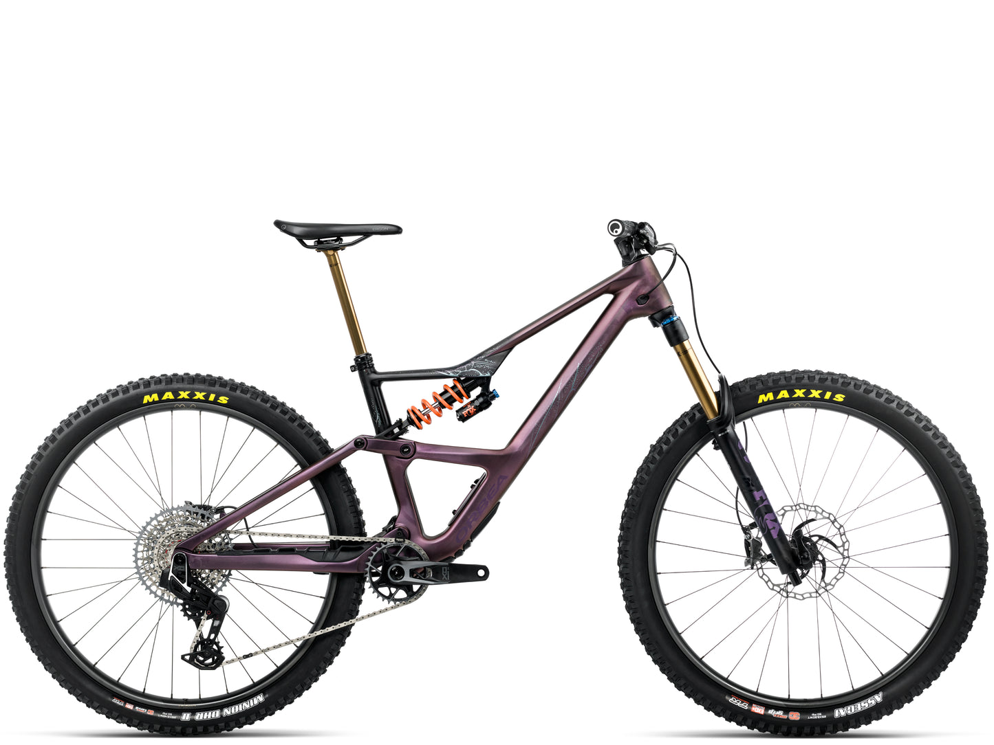 Orbea Occam LT M-Team Full Suspension Mountain bike Sunset carbon view / black matte Side profile 
