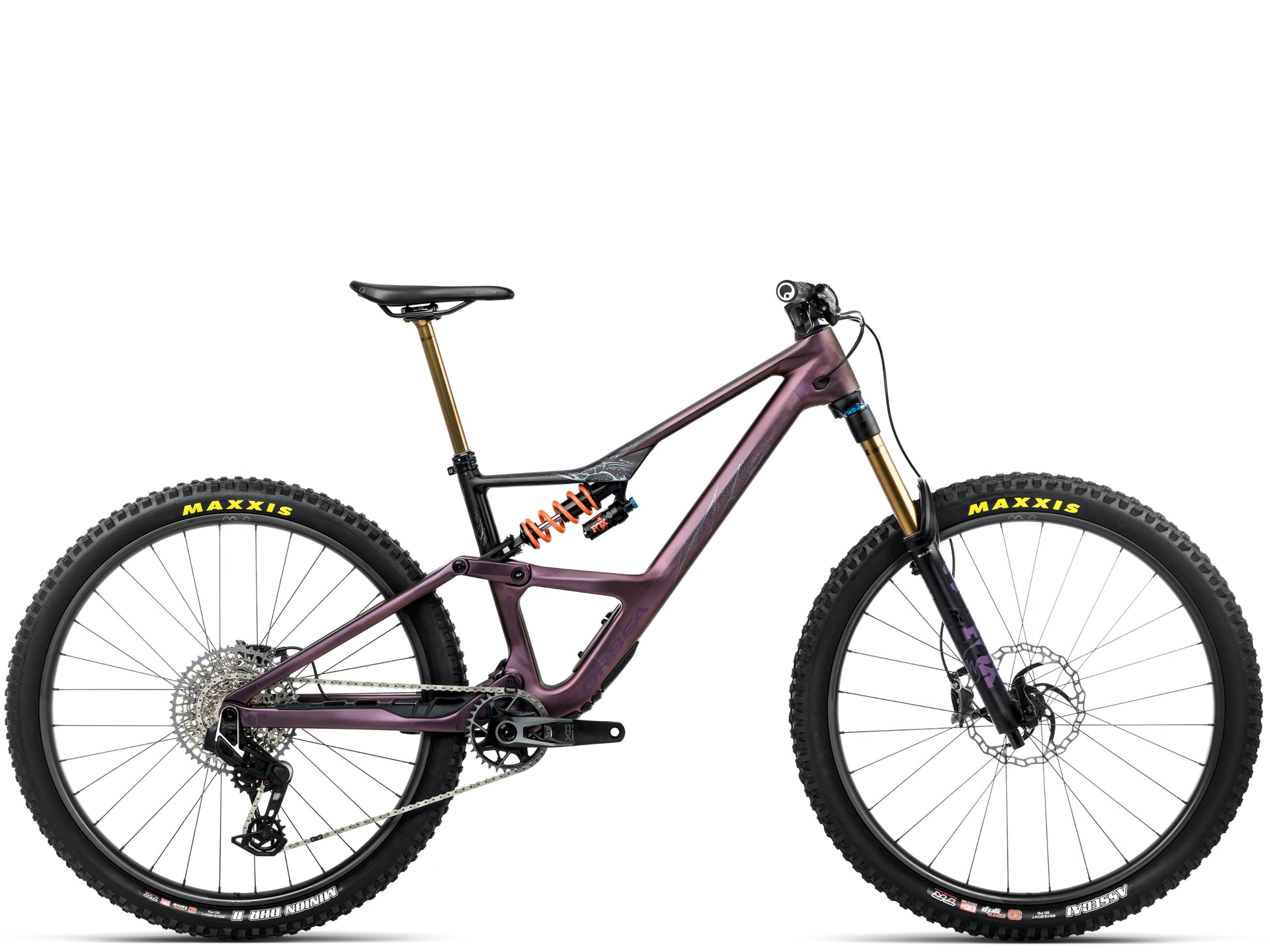 Orbea Occam LT M-Team Full Suspension Mountain bike Sunset carbon view / black matte Side profile 