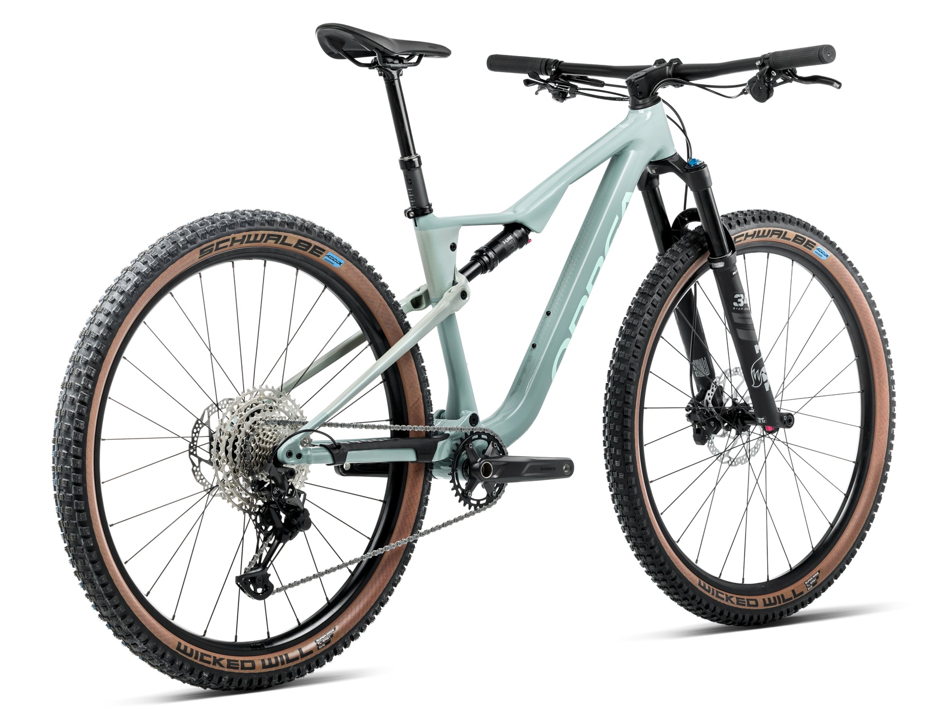 Orbea Oiz H10 Full Suspension Mountain bike Blue stone / metallic blue stone gloss  Rear facing view