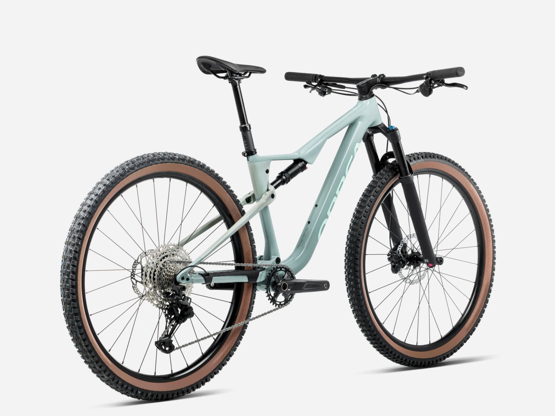 Orbea Oiz H Series Full Suspension Mountain bike Blue stone / metallic blue stone gloss Rear facing view