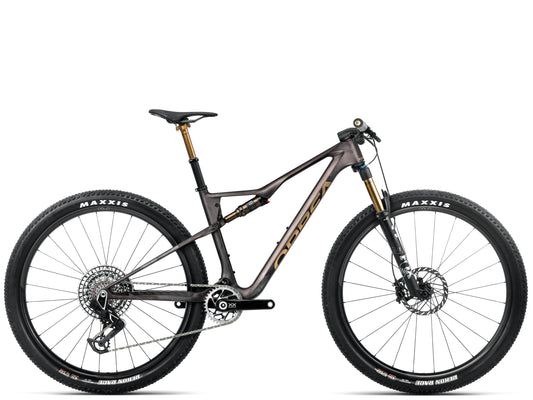 Orbea Oiz M-LTD Full Suspension Mountain bike Bronze carbon view / titan gold matte gloss Side profile