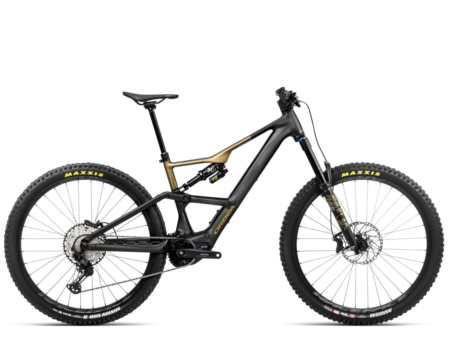 Orbea Rise LT H10 eMTB Enduro Diamond black / splash olive green mate Side profile