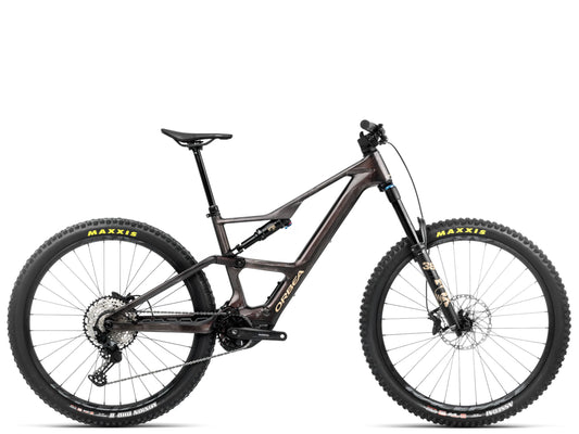 Orbea Rise LT M20 eMTB Enduro Cosmic carbon view / gold sand gloss Side view