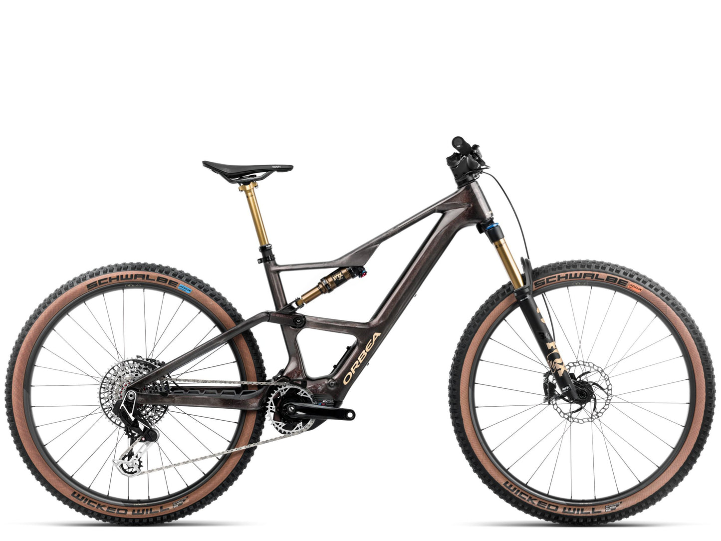 Orbea Rise SL M-LTD eMTB Cosmic carbon view / gold sand gloss Side profile
