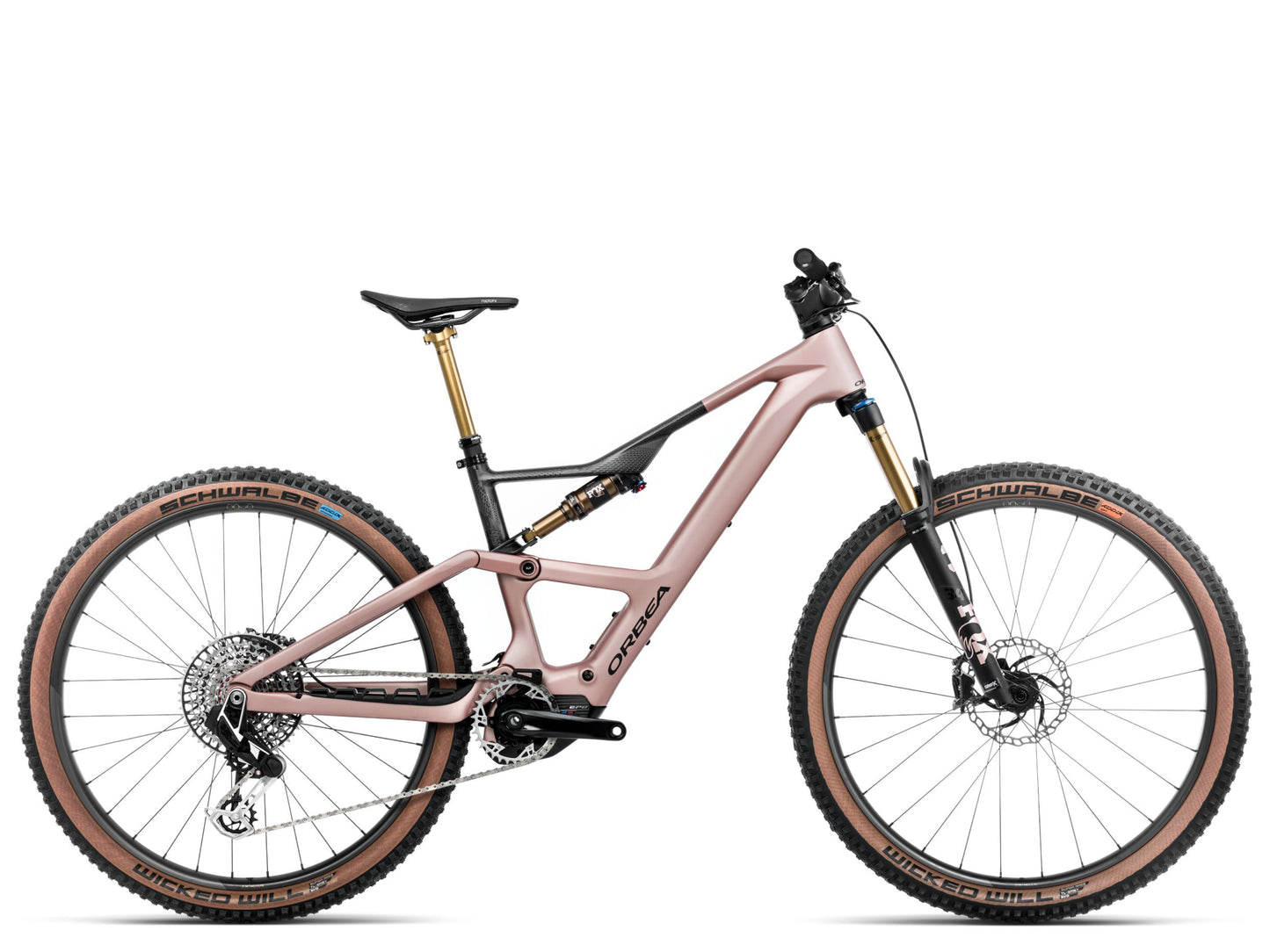 Orbea Rise SL M-LTD eMTB Desert rose/ carbon raw matte Side profile