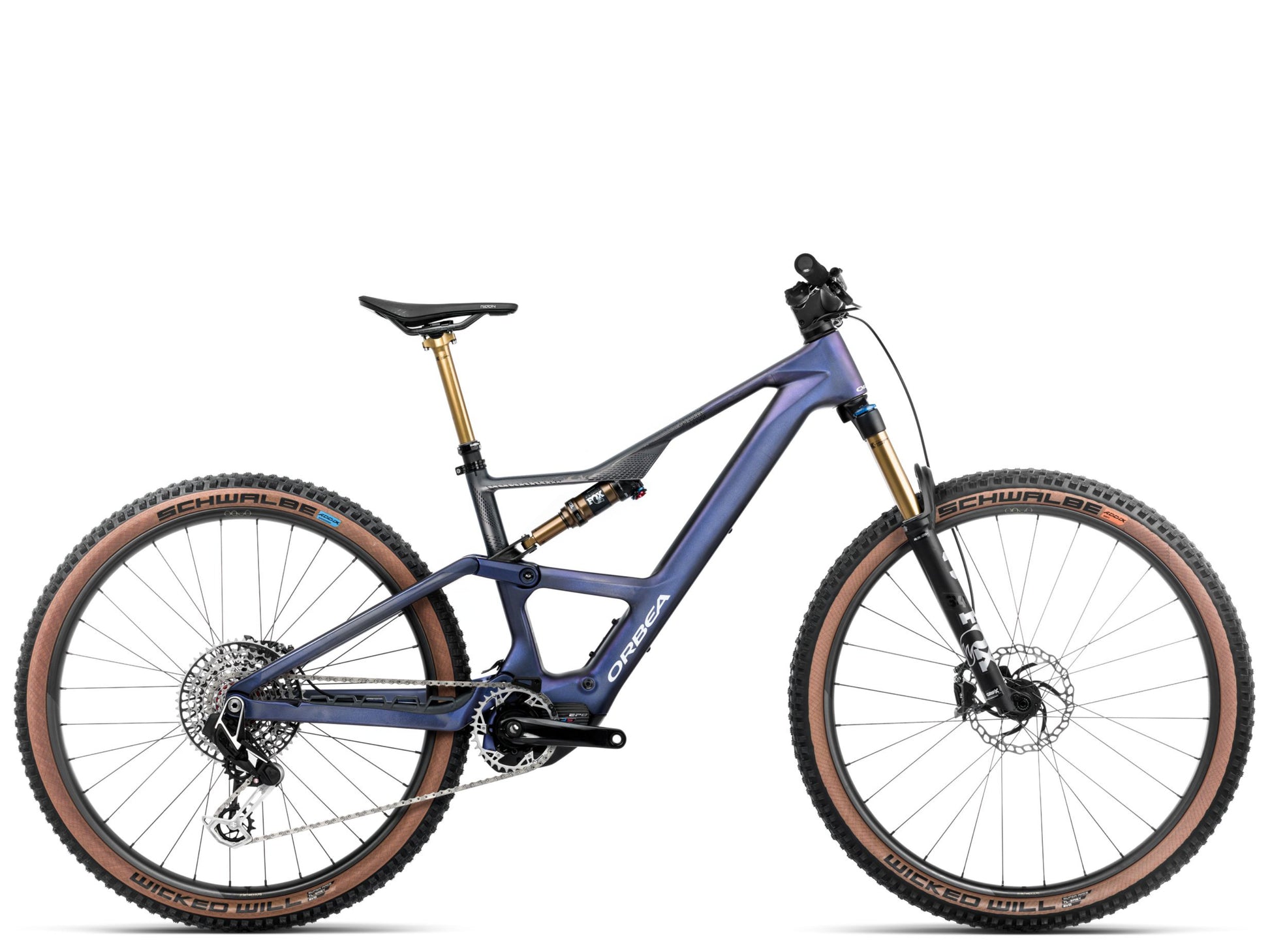 Orbea Rise SL M-LTD eMTB Tanzanite carbon view / Carbon raw matte Side profile