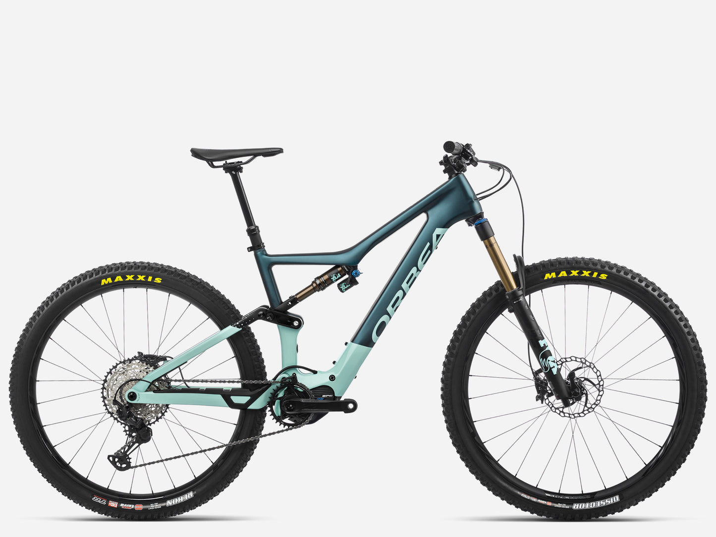 Orbea Rise M10 Ocean matte / ice green gloss eMTB Full suspension Side profile