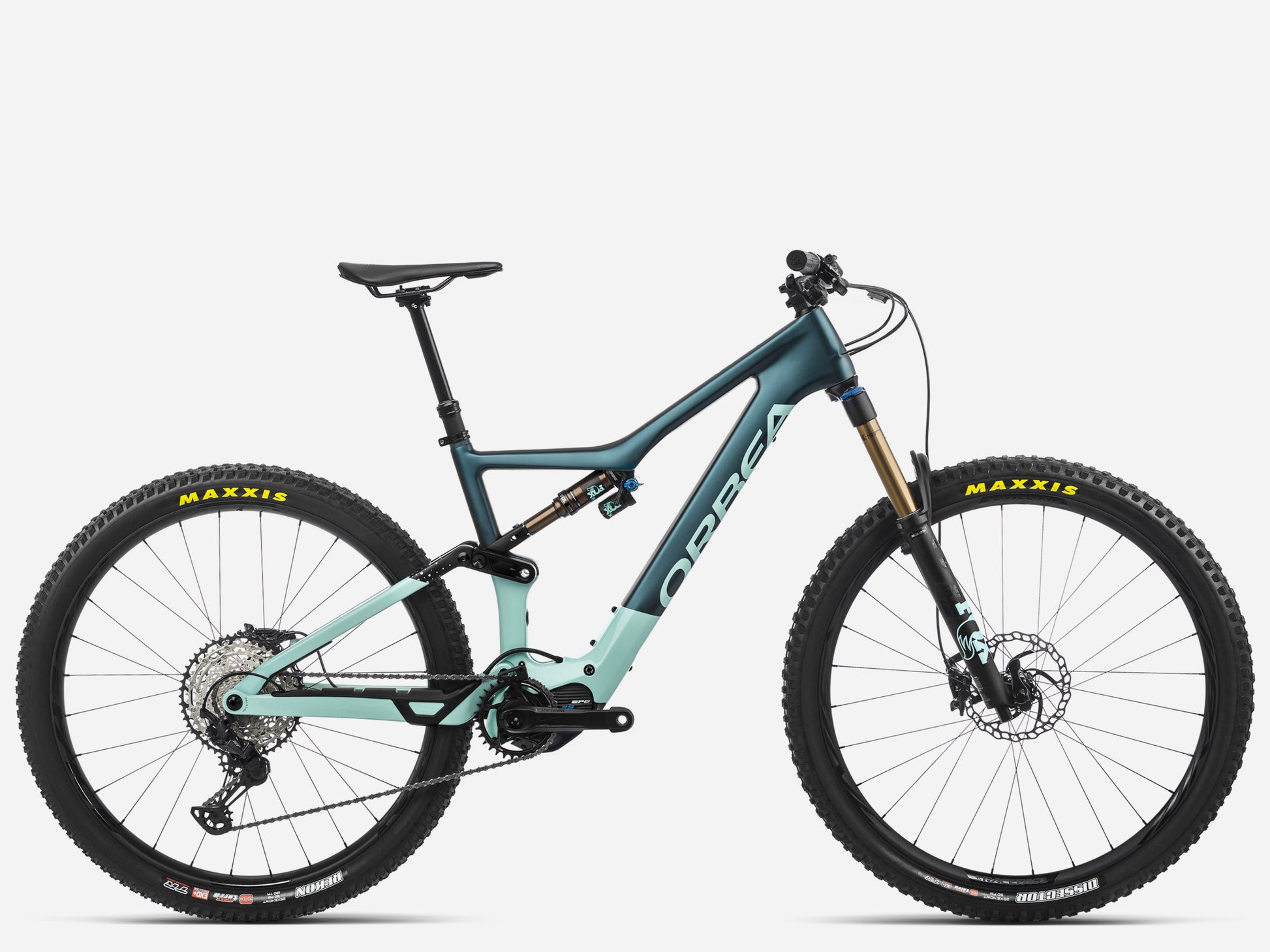 Orbea Rise M10 Ocean matte / ice green gloss eMTB Full suspension Side profile