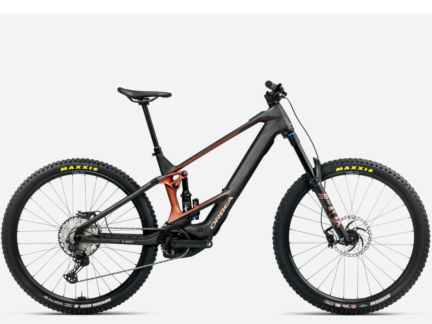 Orbea Wild M10 eMTB Enduro Diamond carbon view matte / mars red gloss Side profile