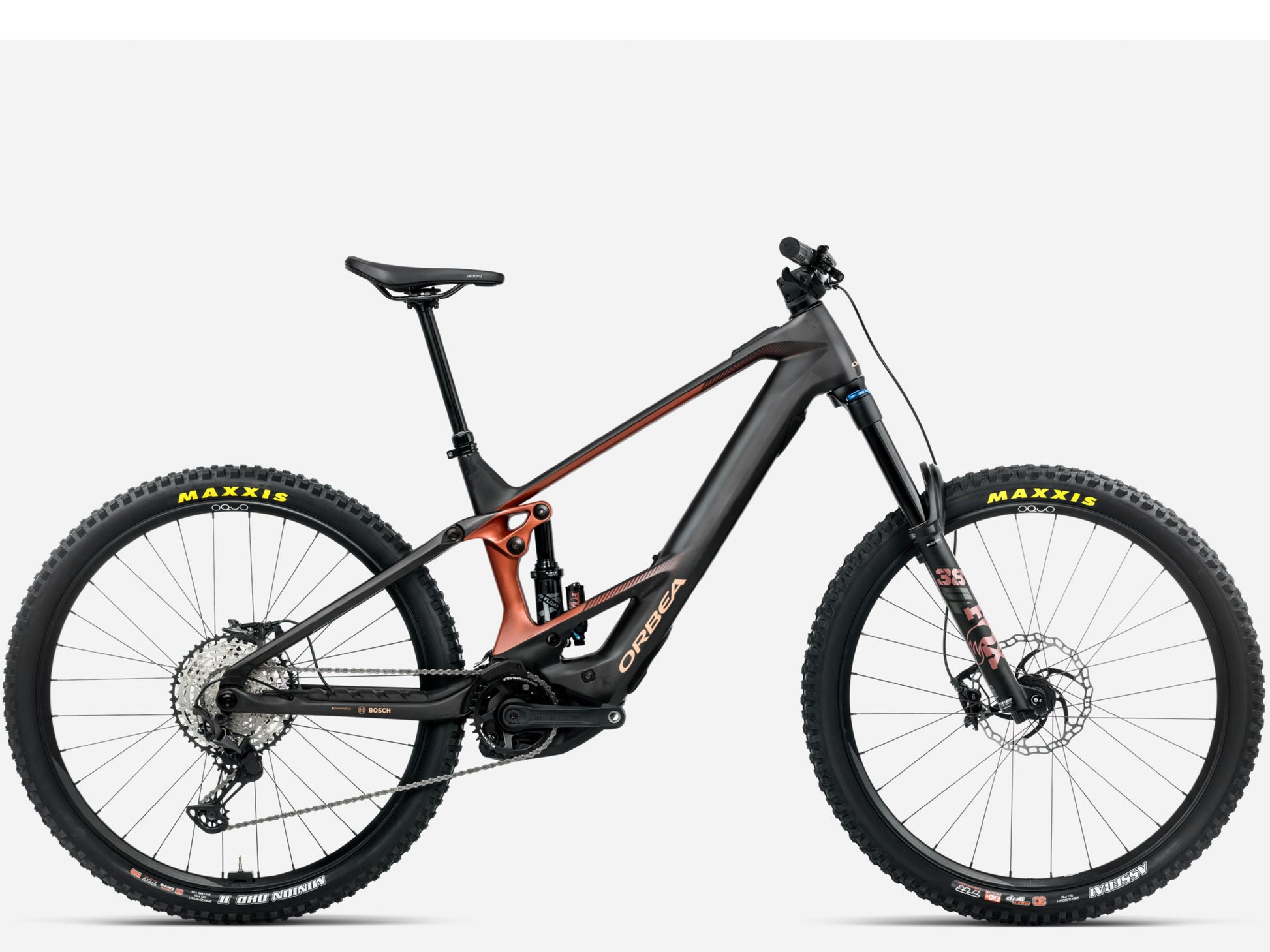 Orbea Wild M10 eMTB Enduro Diamond carbon view matte / mars red gloss Side profile