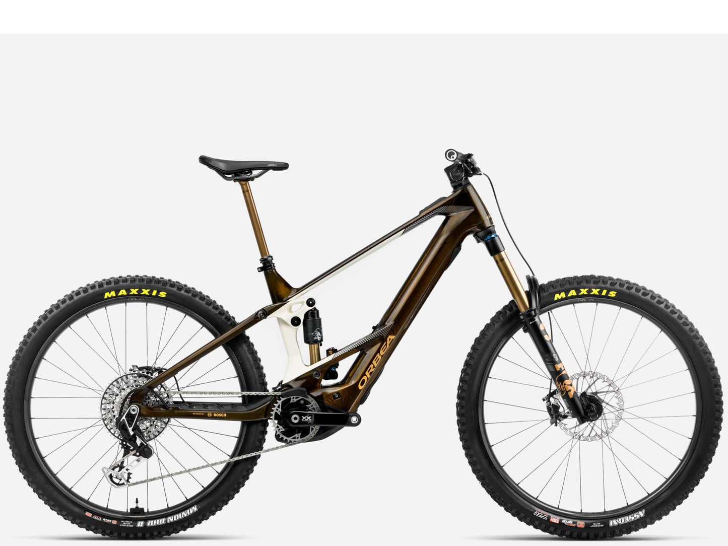Orbea Wild M-LTD eMTB Enduro Carmel carbon view gloss / cream white matte Side profile