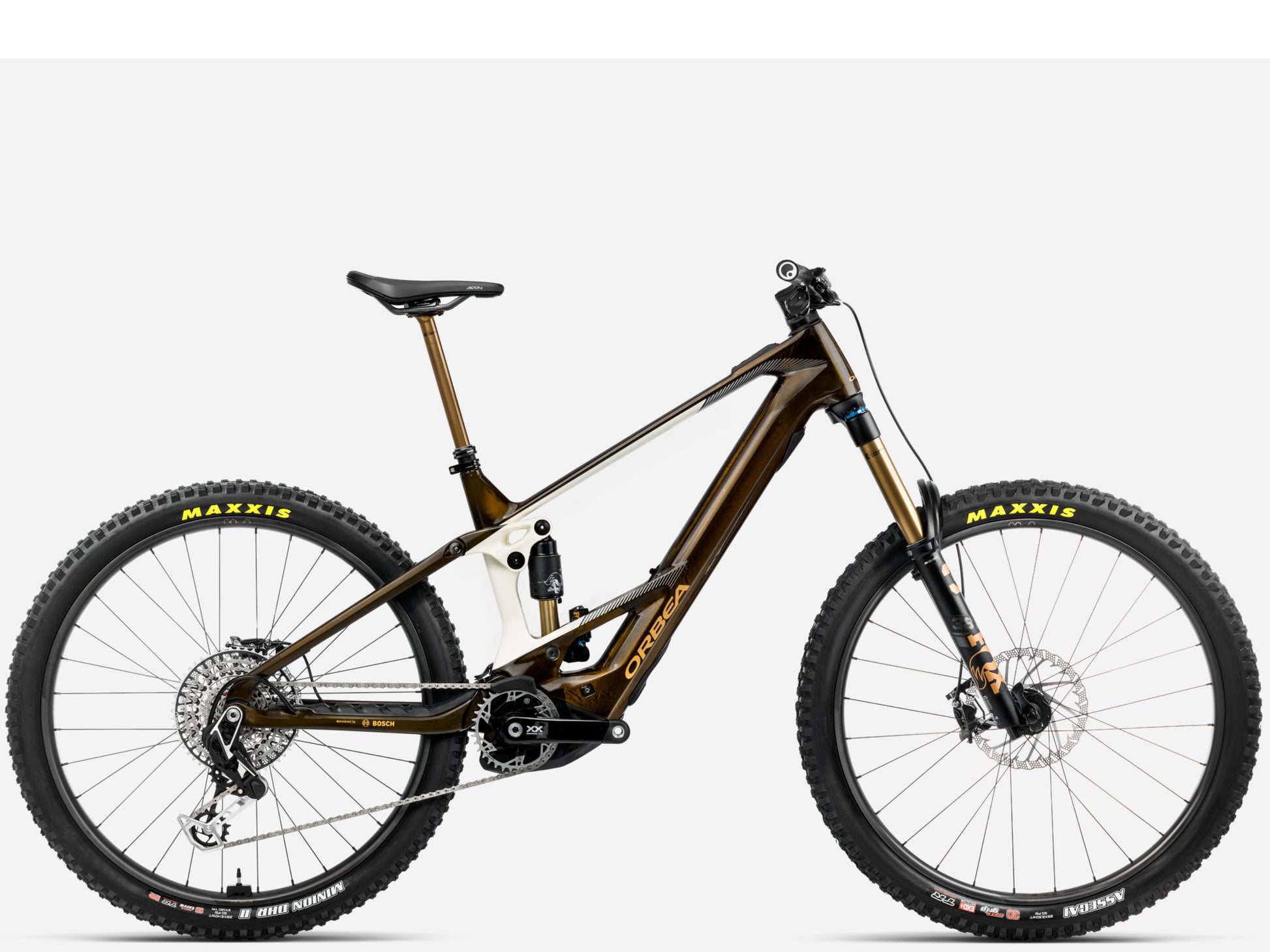 Orbea Wild M-LTD eMTB Enduro Carmel carbon view gloss / cream white matte Side profile