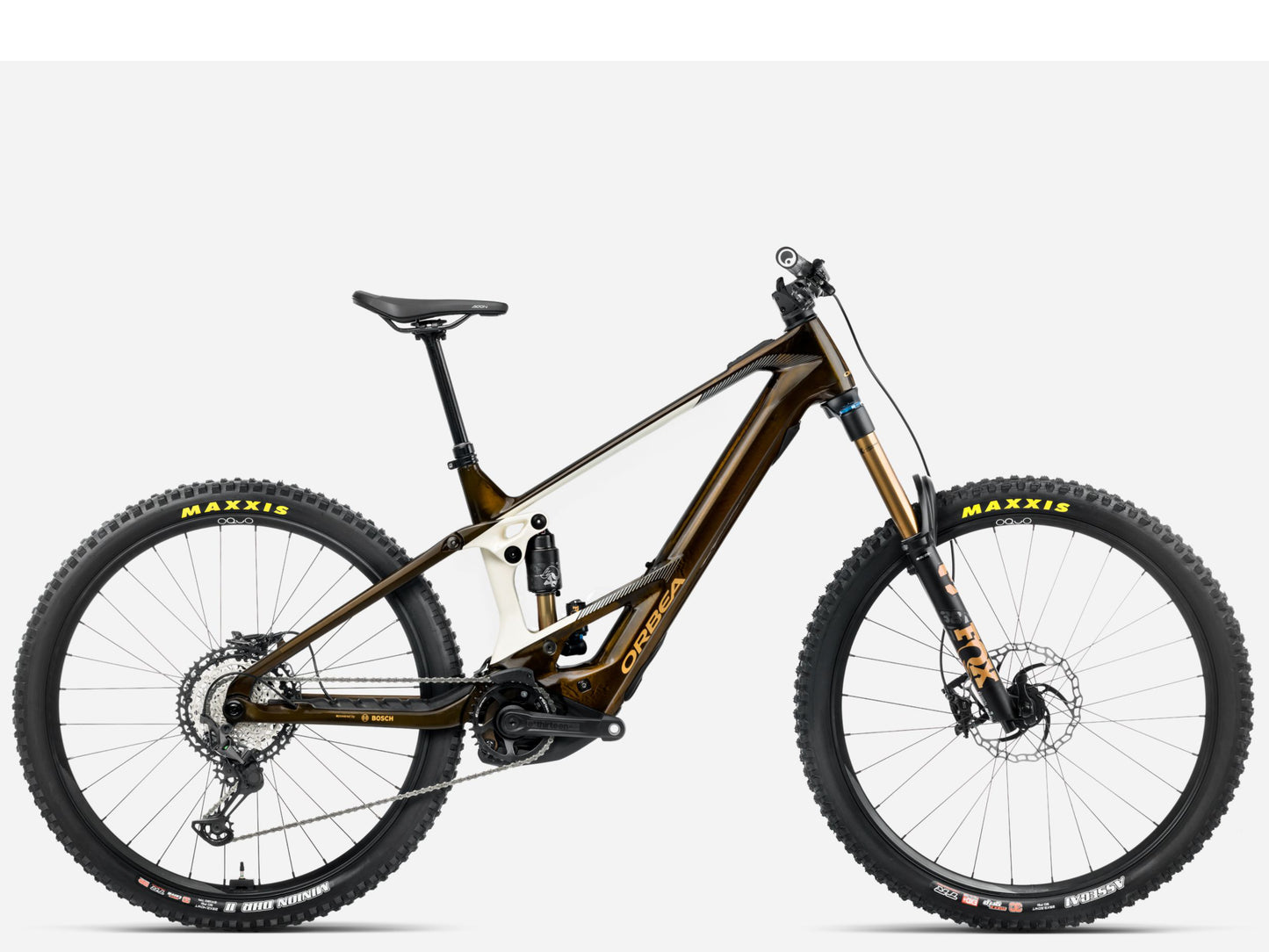 Orbea Wild M-Team eMTB Enduro Carmel carbon view gloss / cream white matte Side profile