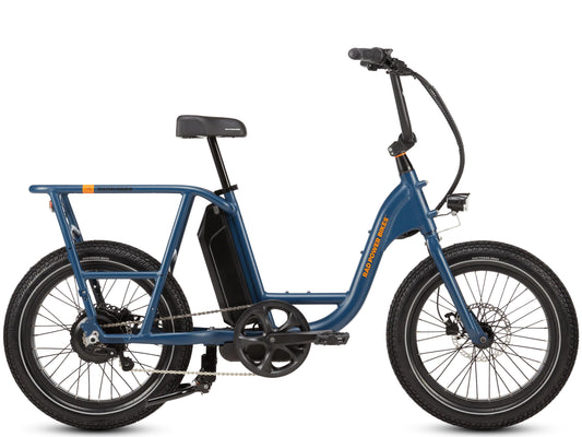 Rad Power RadRunner Electric Cargo Utility Bike Classic blue Side profile