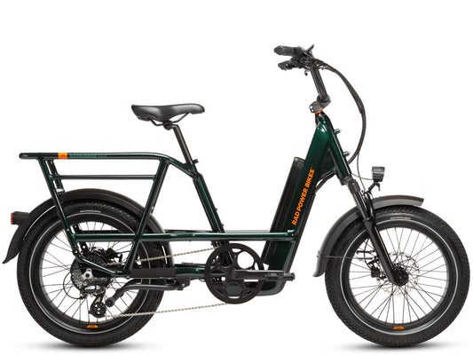 Rad Power RadRunner Max Electric Cargo Utility Bike Deep emerald green Side profile